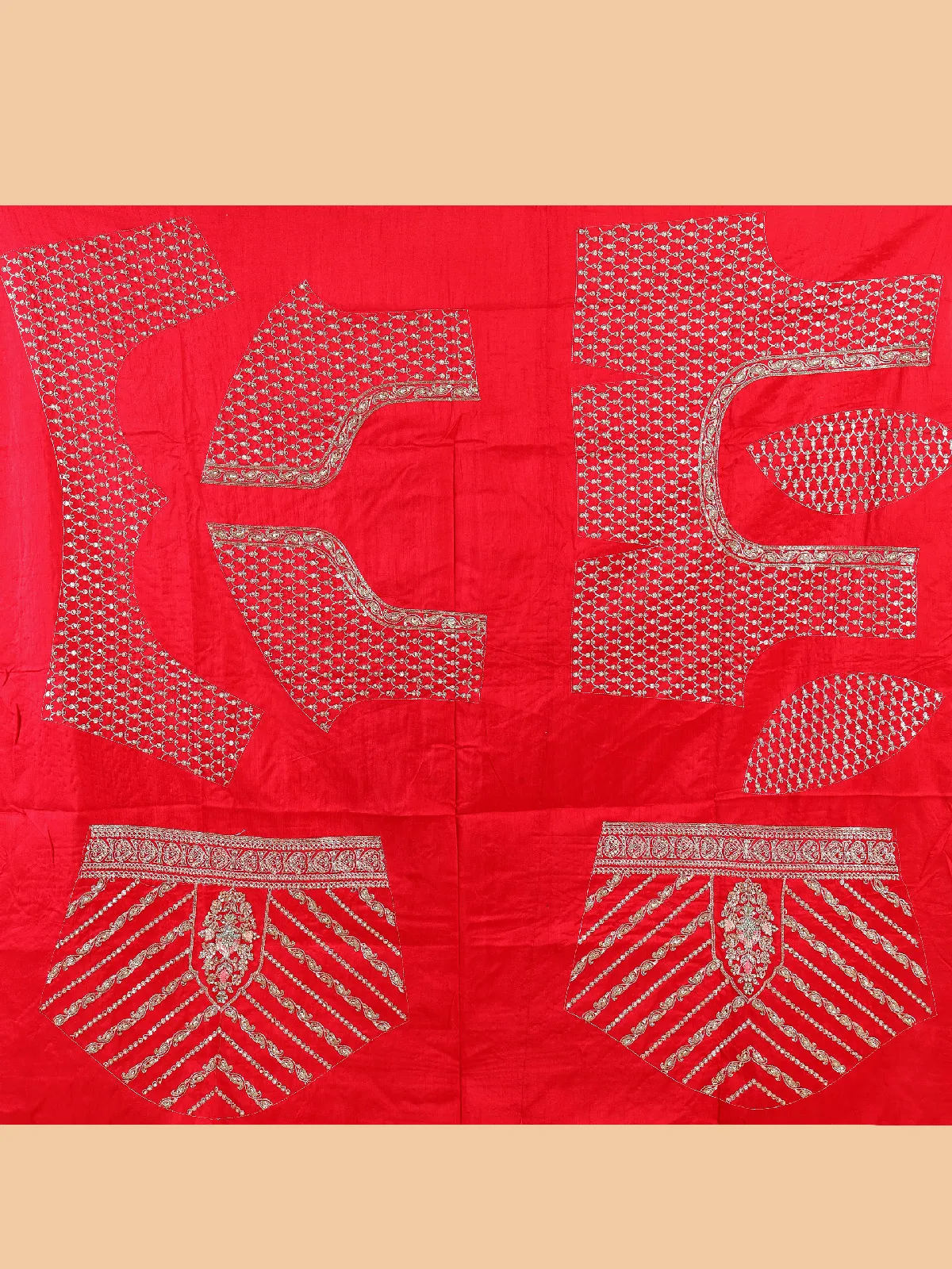 Pretty red raw silk bridal lehenga choli