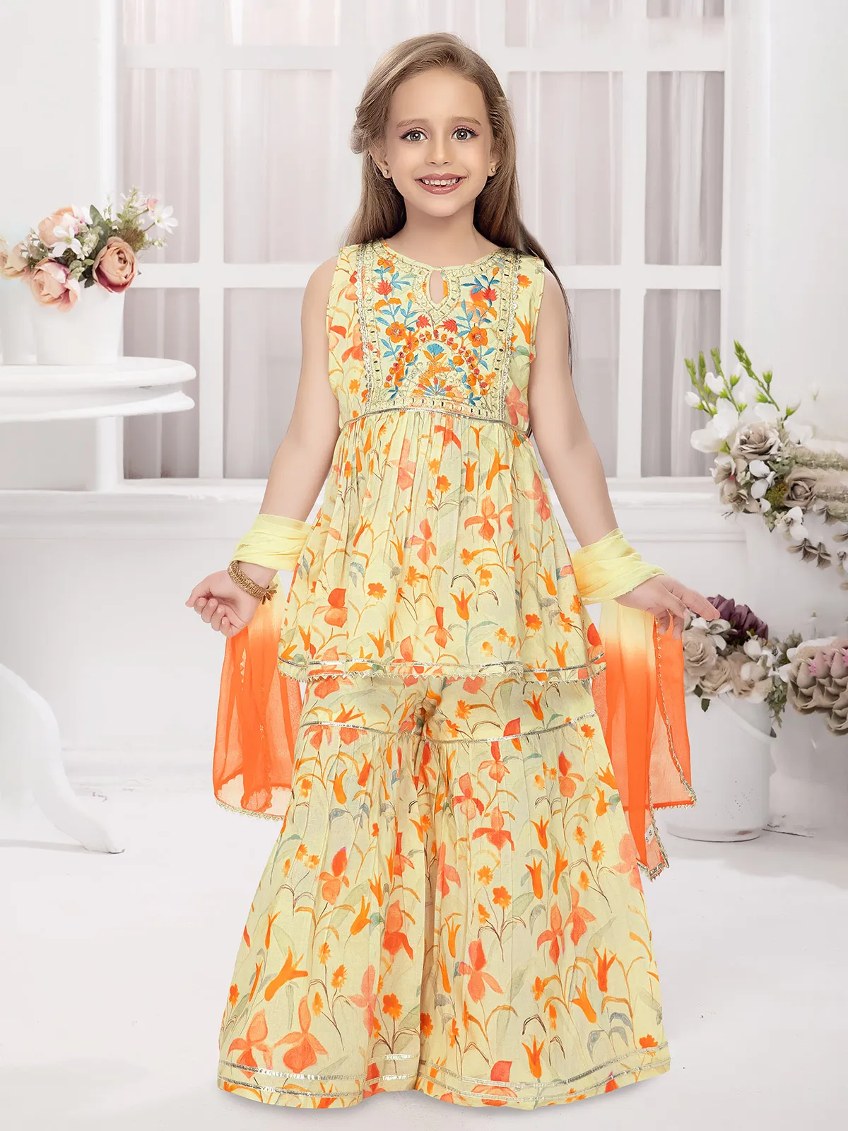 multicolor cut out dress MIAMI SORBET goddess costume quality long prom dresses. Size:E (44-46) Red, Pink and Gold