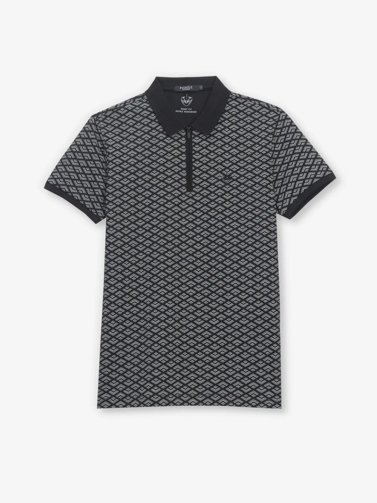 PSOULZ black printed cotton slim fit t-shirt