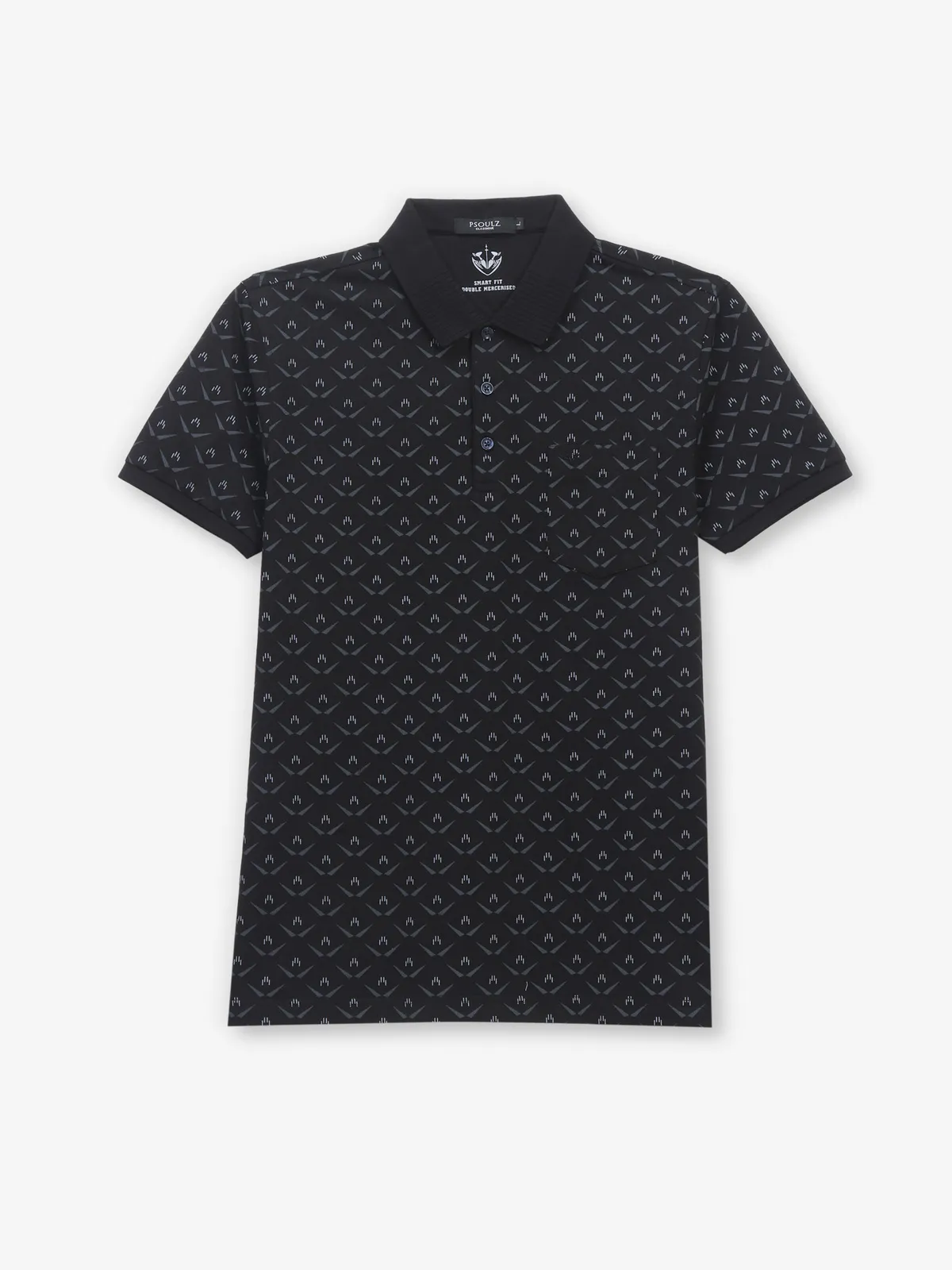 PSOULZ cotton black printed t-shirt