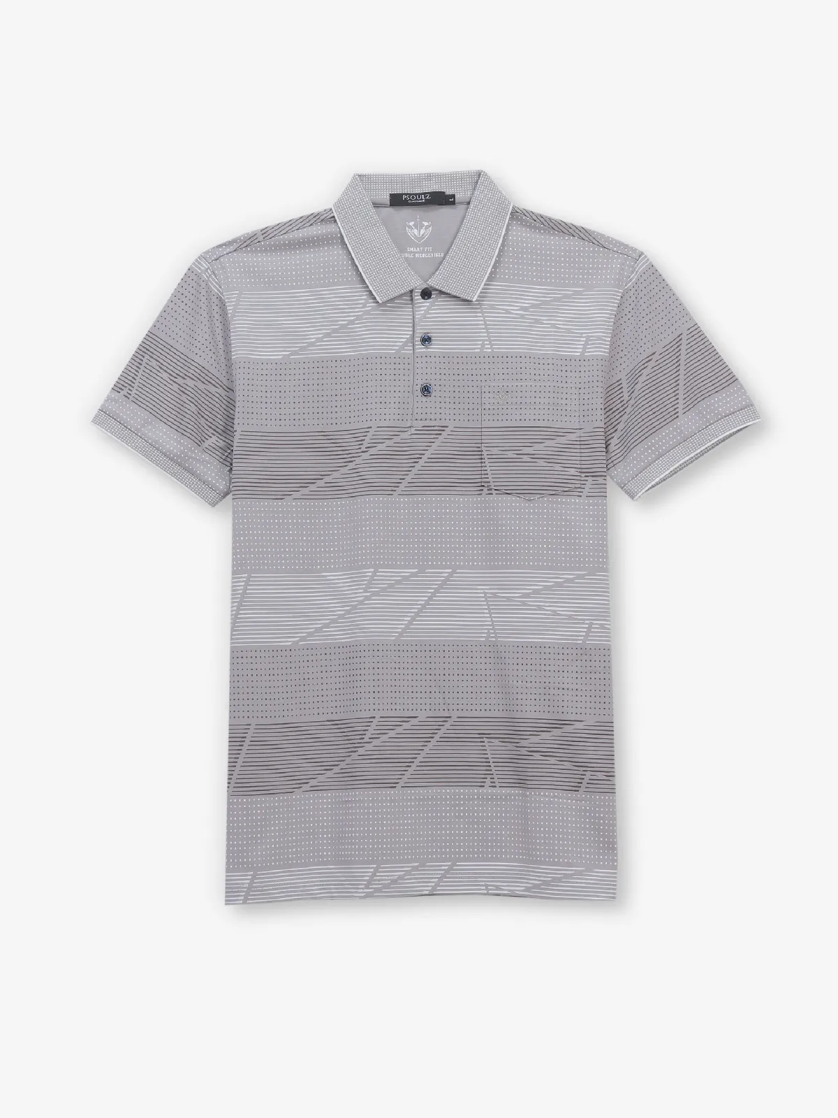 PSOULZ grey casual printed cotton t-shirt