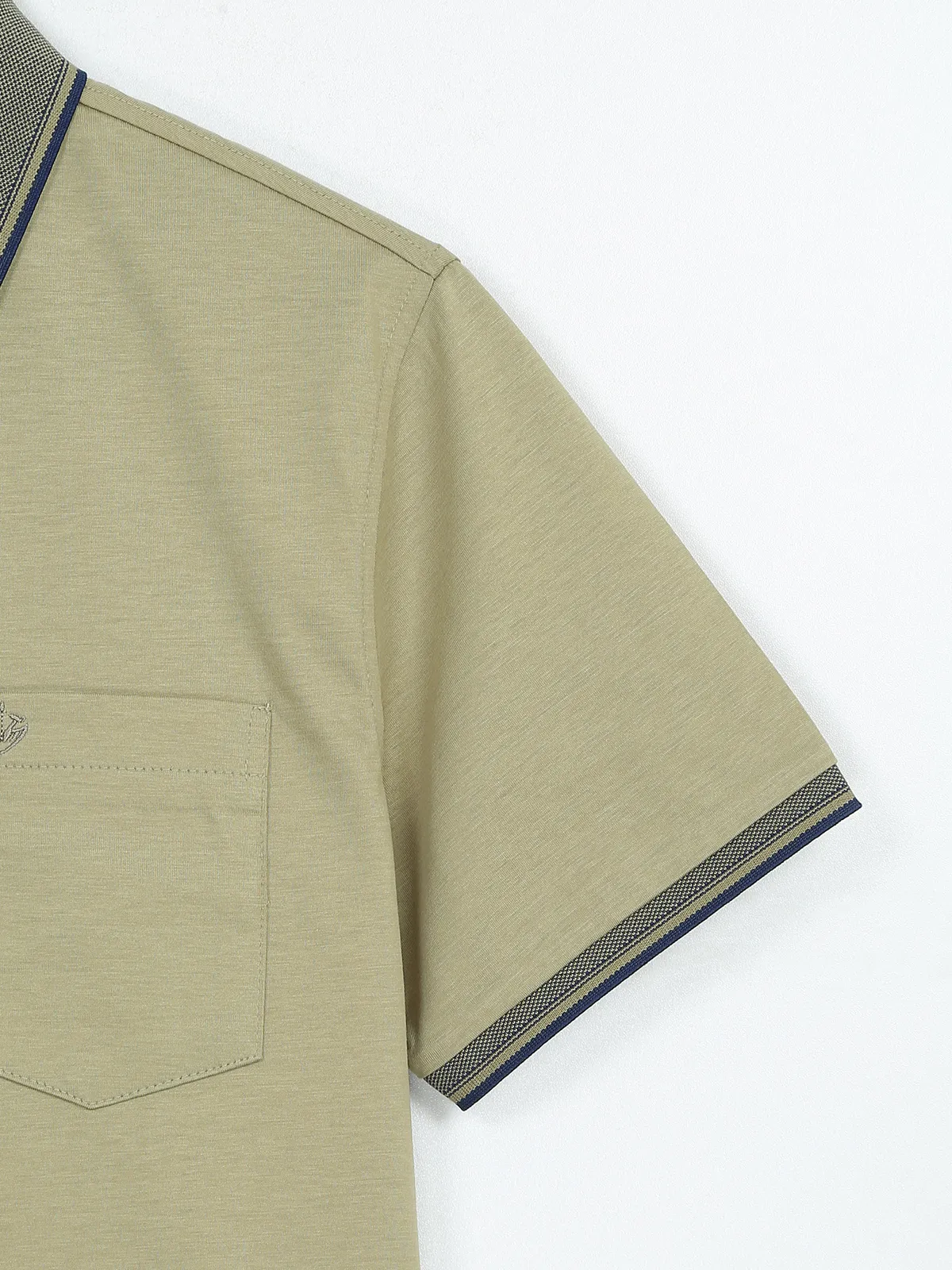 PSOULZ olive cotton plain t shirt