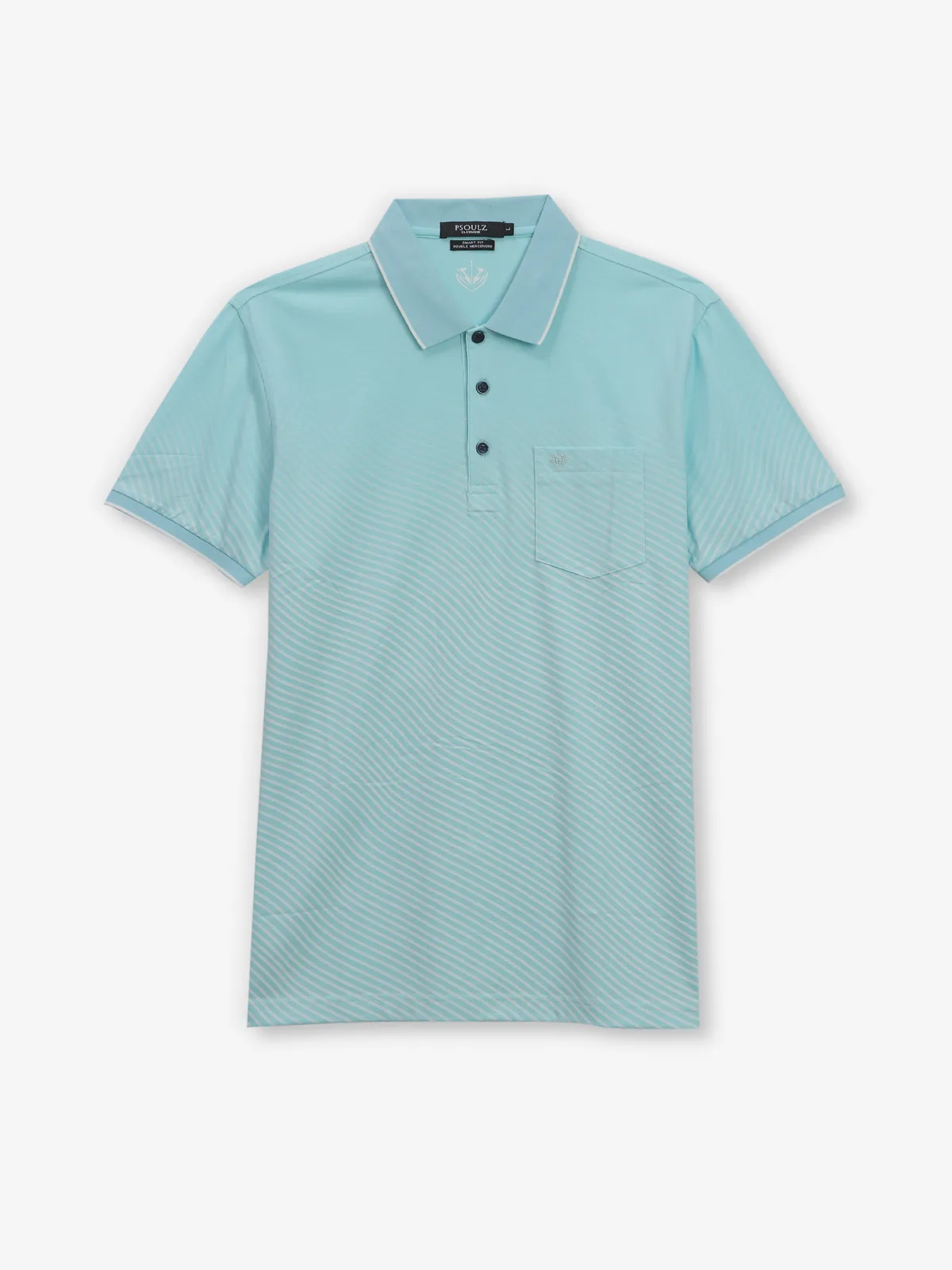 PSOULZ sky blue cotton printed t-shirt
