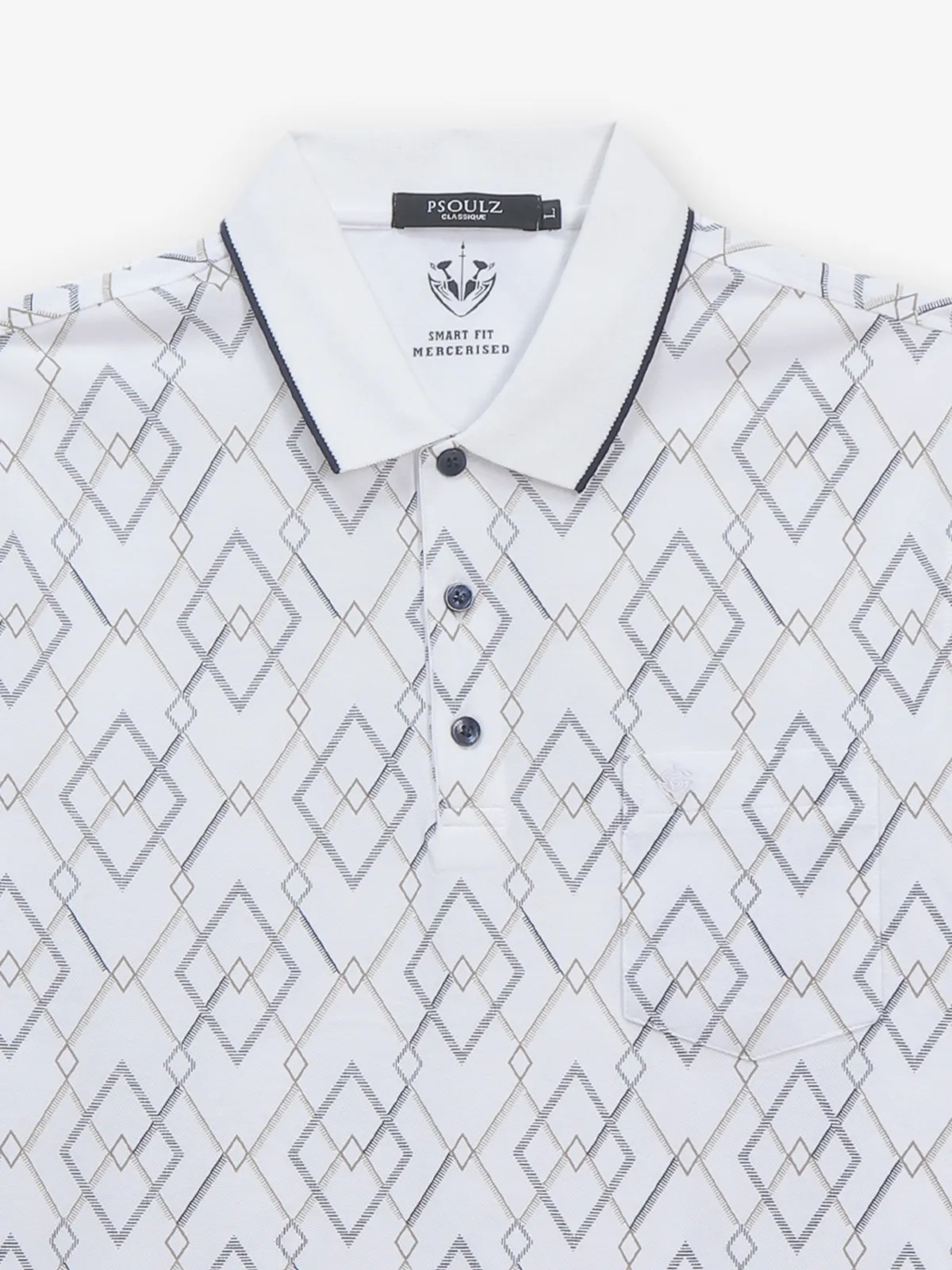 PSOULZ white casual printed cotton t-shirt