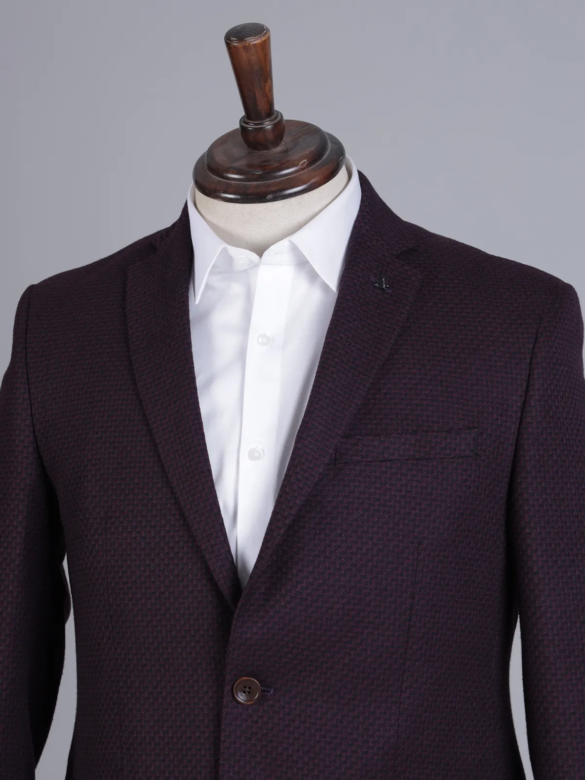 Purple imported terry rayon two button blazer