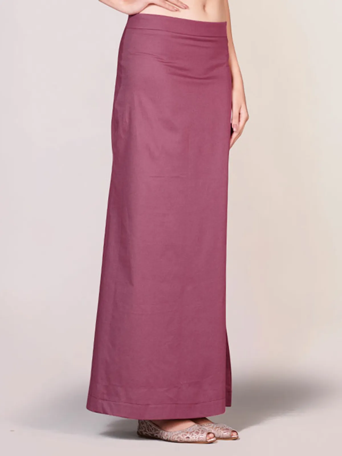 Purple lycra cotton saree shapewear