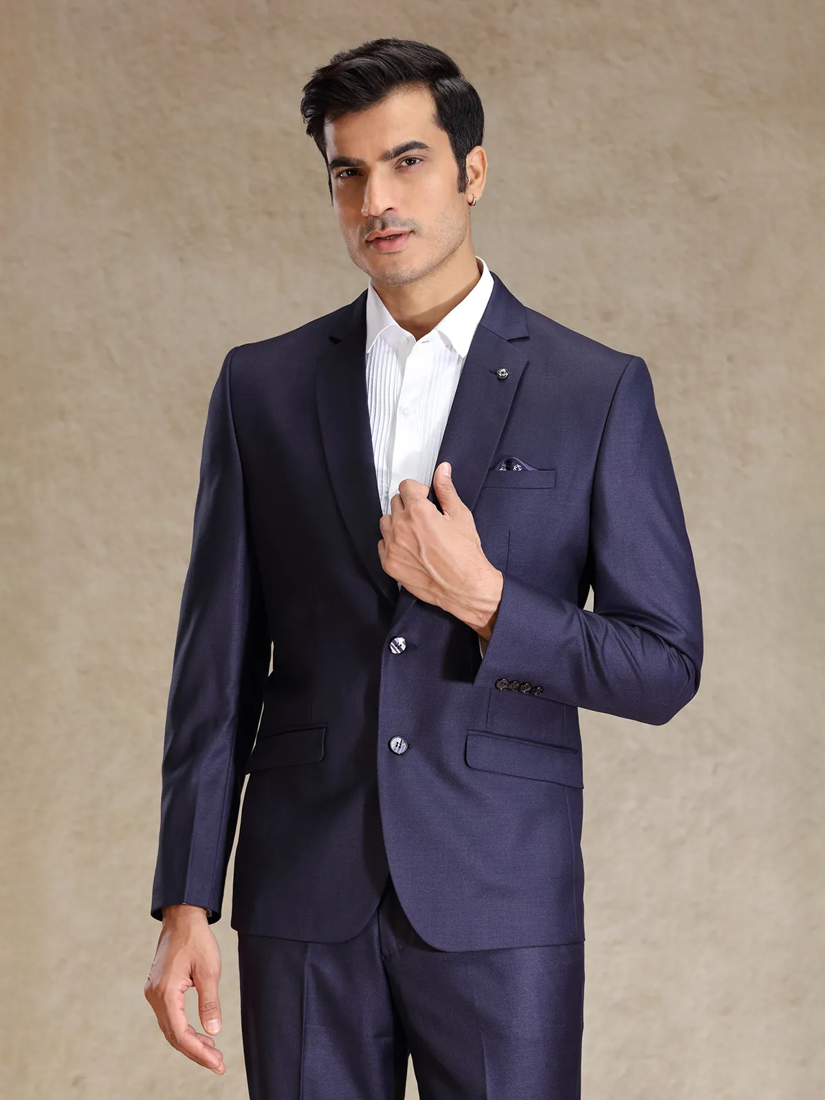 Purple terry rayon blazer for special events