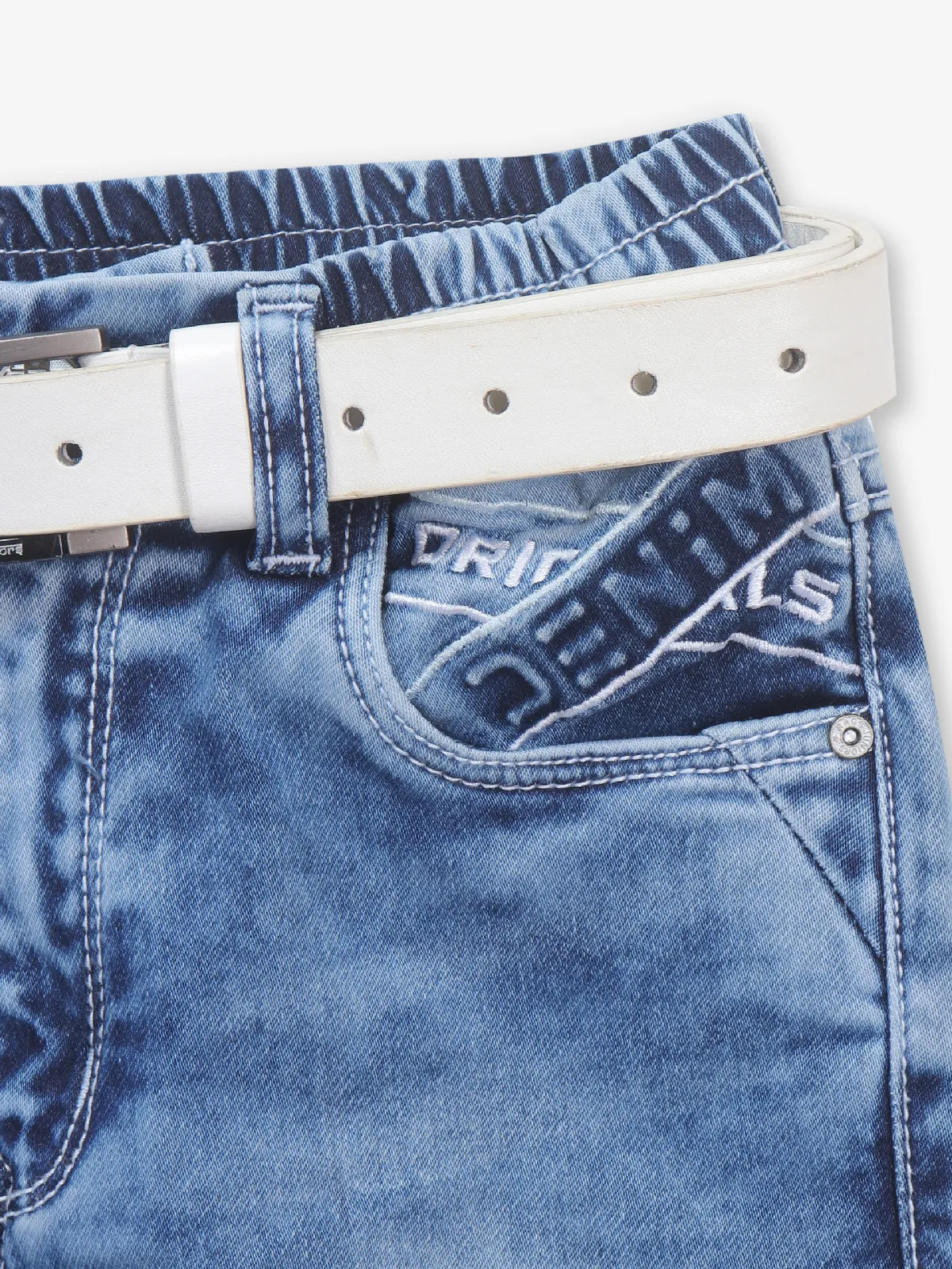 RAGS light blue washed denim jeans with elastic
