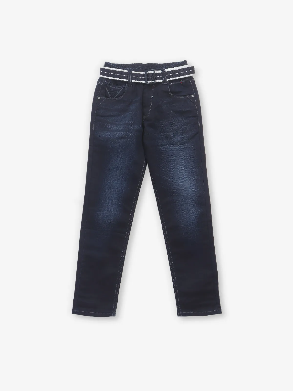 RAGS washed dark blue jeans