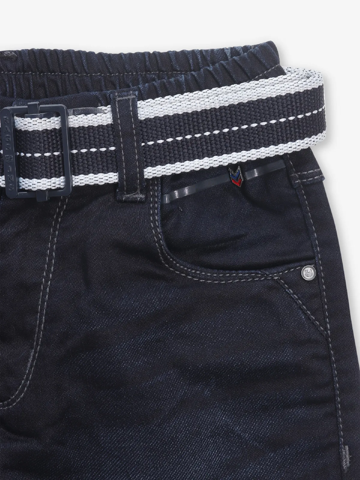 RAGS washed dark blue jeans