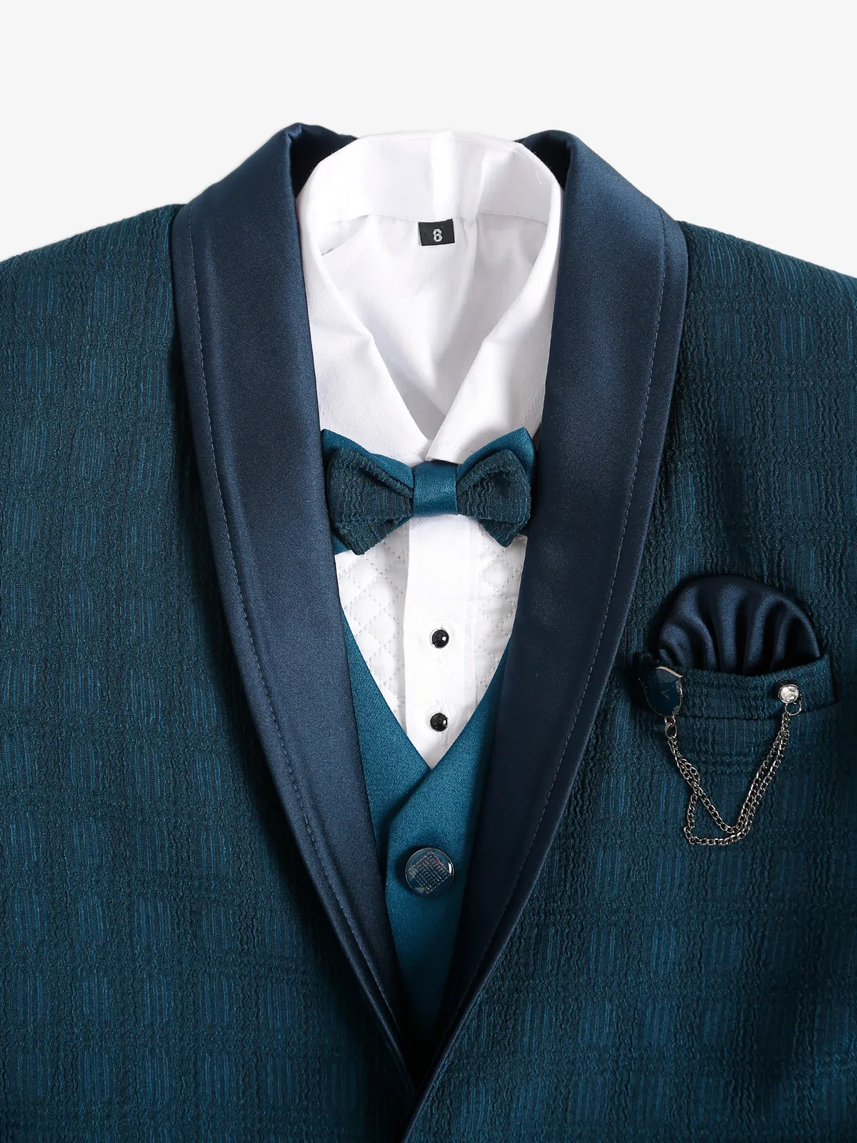 Rama blue texture coat suit