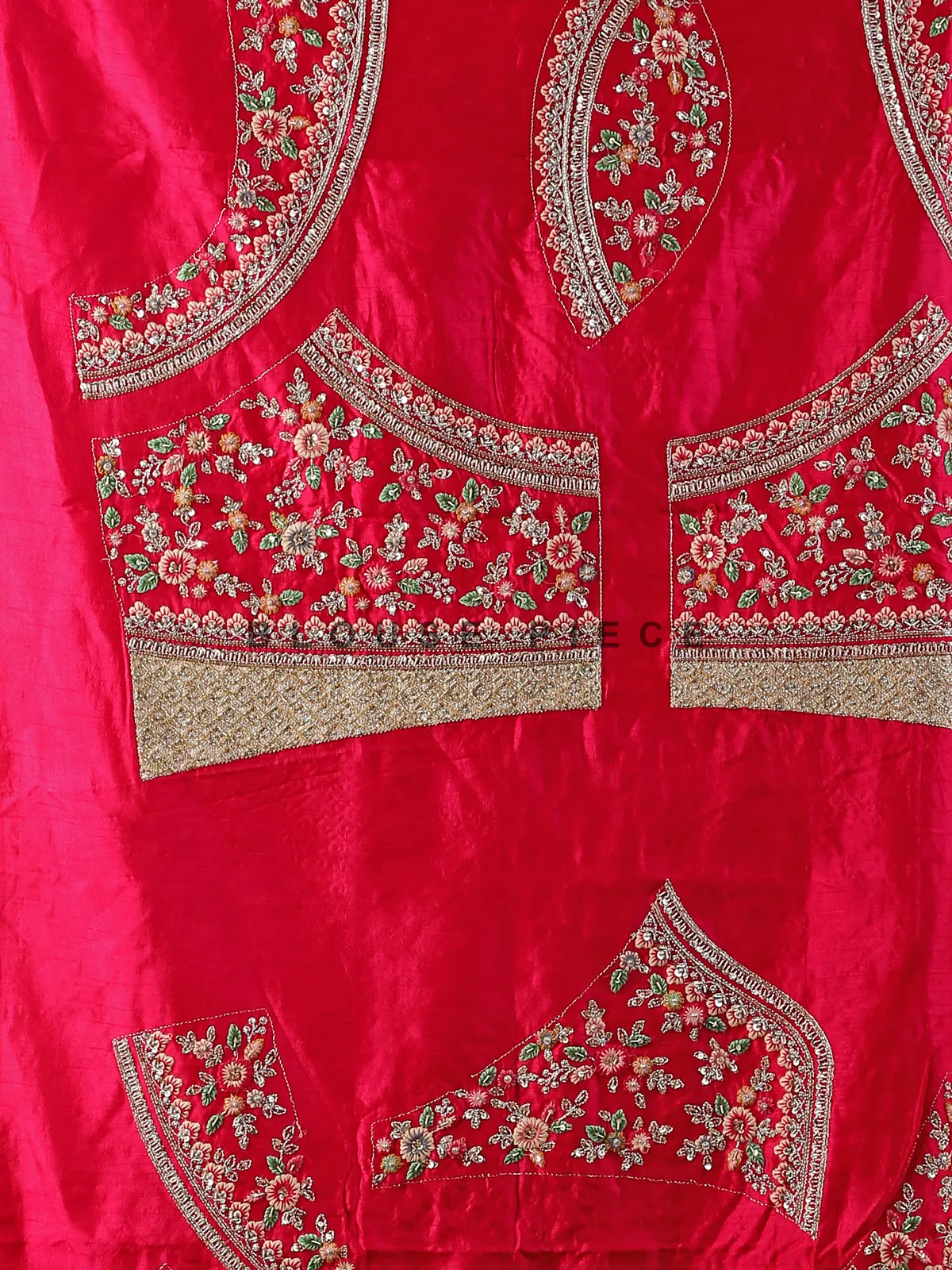 Rani embroidery raw silk bridal lehenga choli