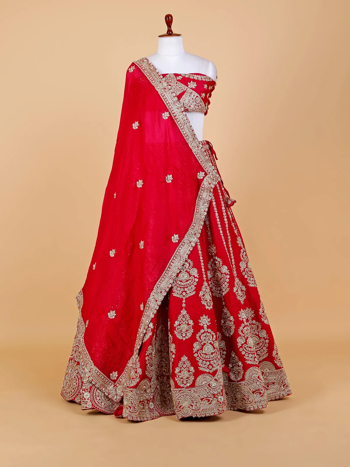 Rani raw silk bridal lehenga choli