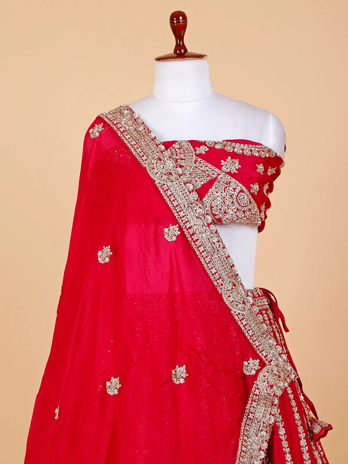 Rani raw silk bridal lehenga choli