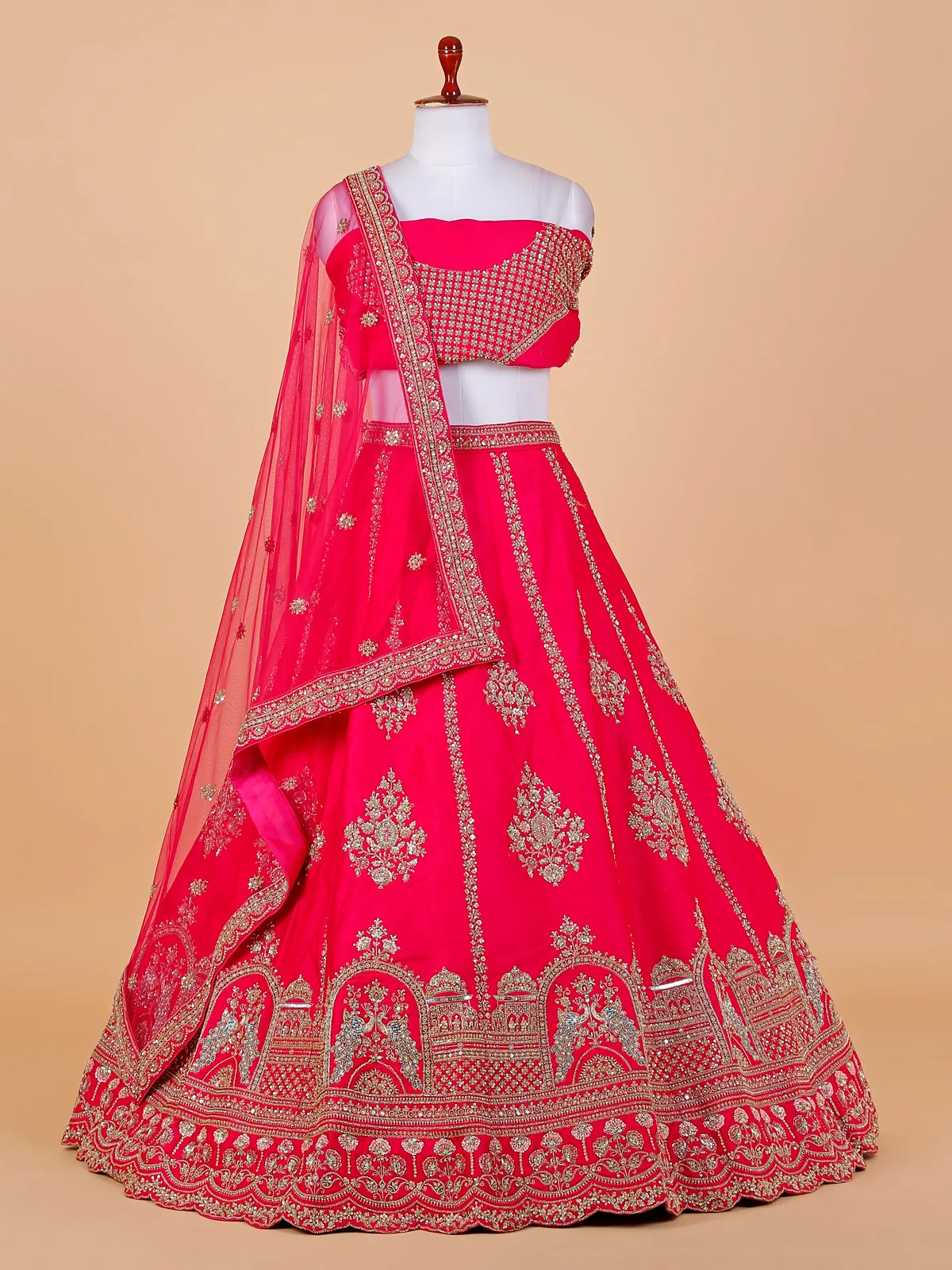 Rani unstitched bridal lehenga choli