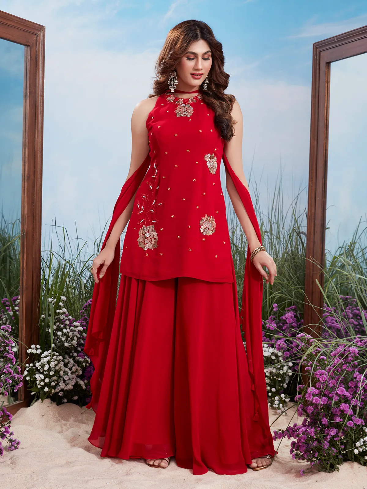 palazzo party wear dress NEW WEDDING PAKISTANI PARTY WEAR DRESS SKY BLUE PALAZZO SUIT BOLLYWOOD  INDIAN