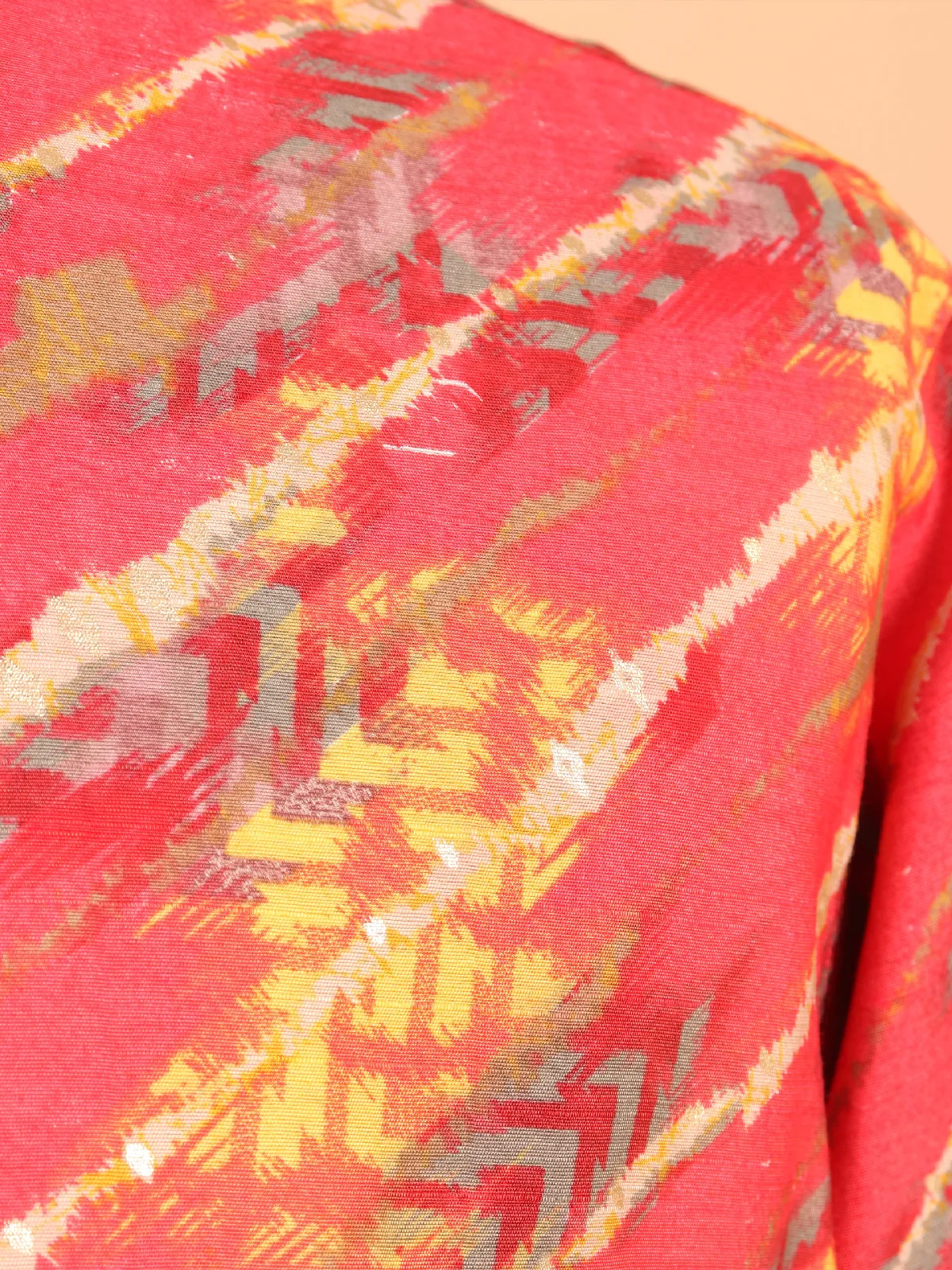 Red printed cotton kurta suit for men for festival