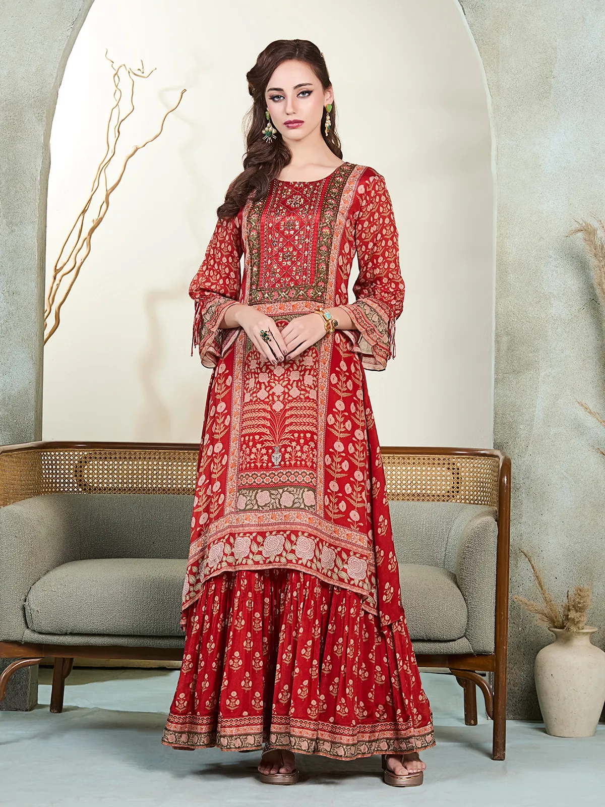 cotton sharara dress for women 3 pc Cotton Pink Sharara Dress women Clothing 42