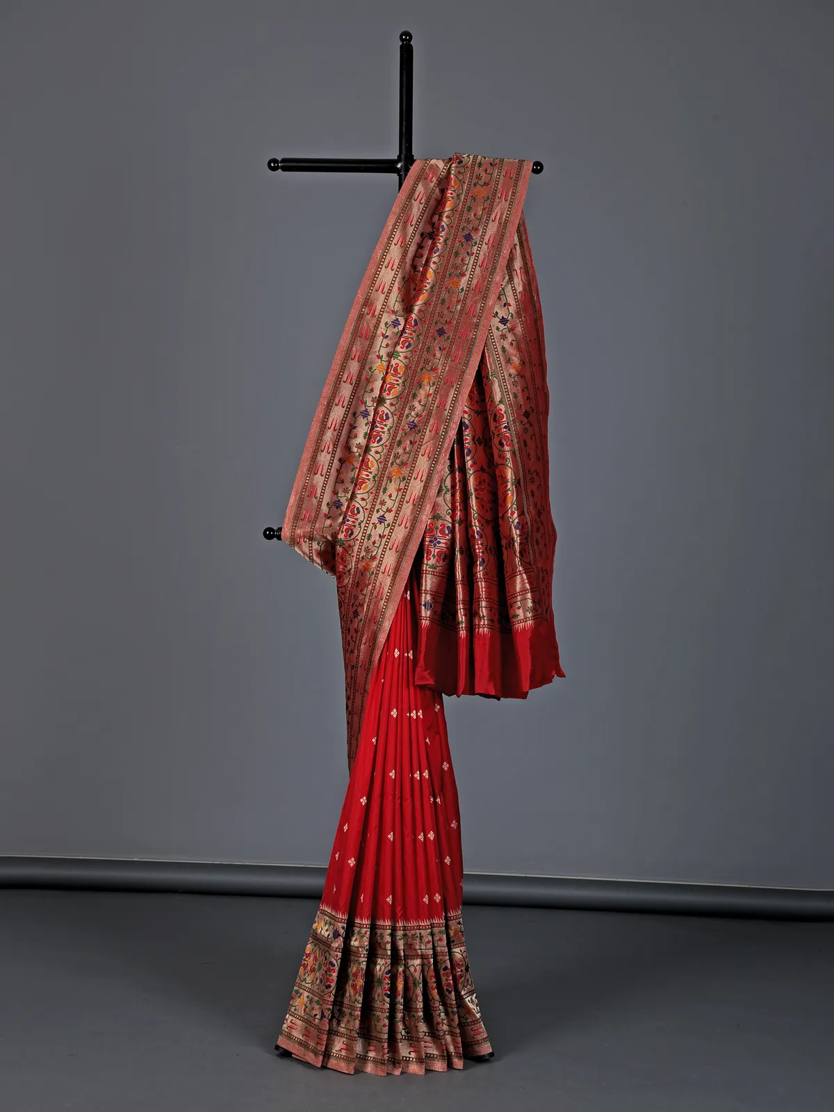 Red pure banarasi silk traditional zari festive saree