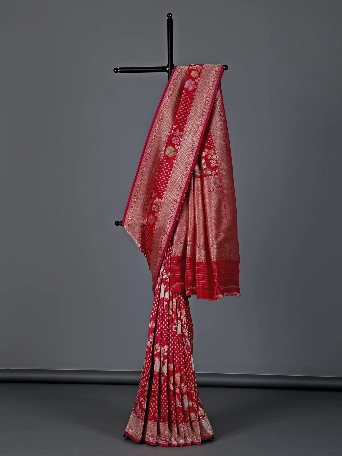 Red pure banarasi silk zari woven wedding festive saree
