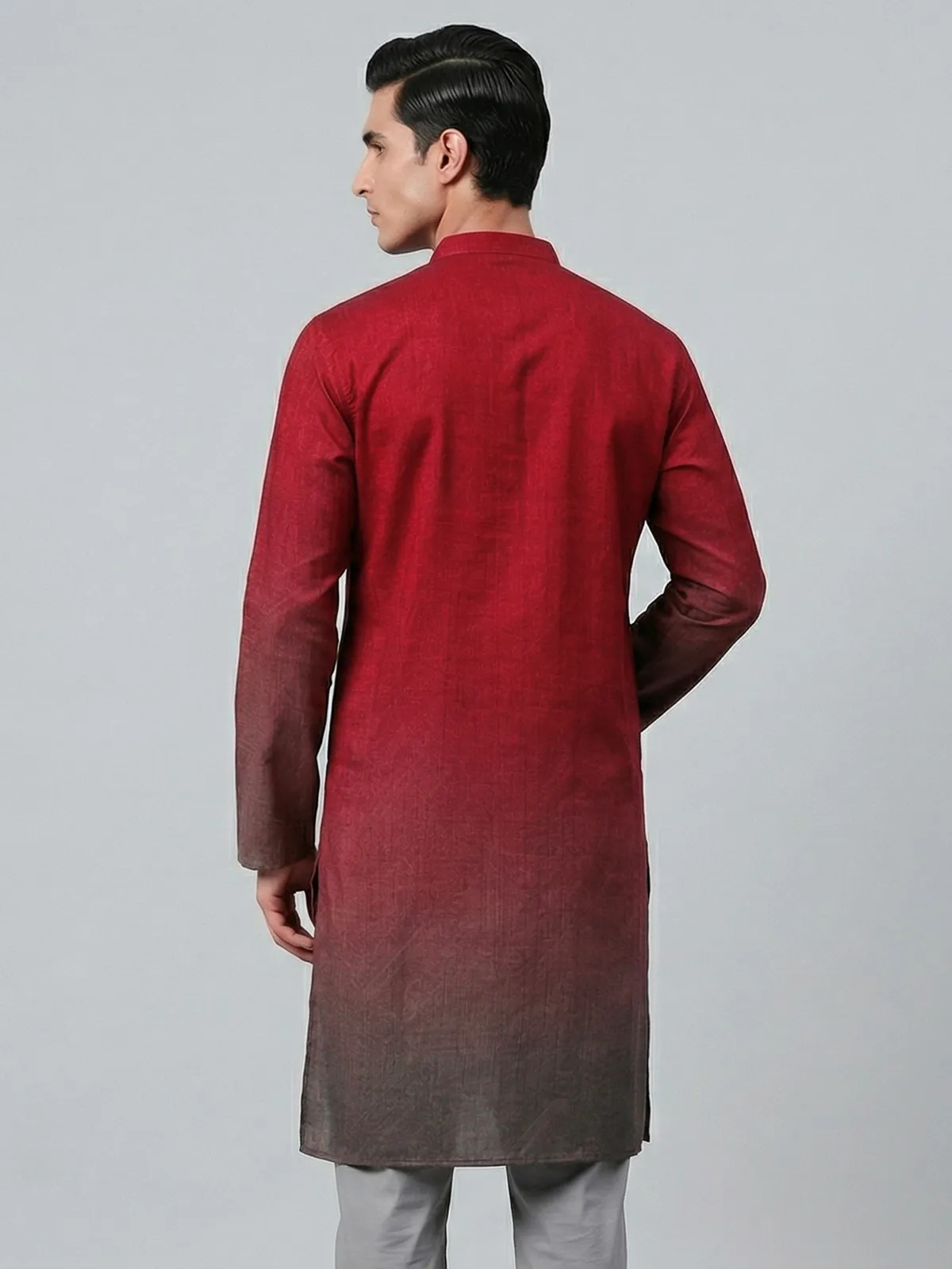 Red silk shaded festive wear kurta