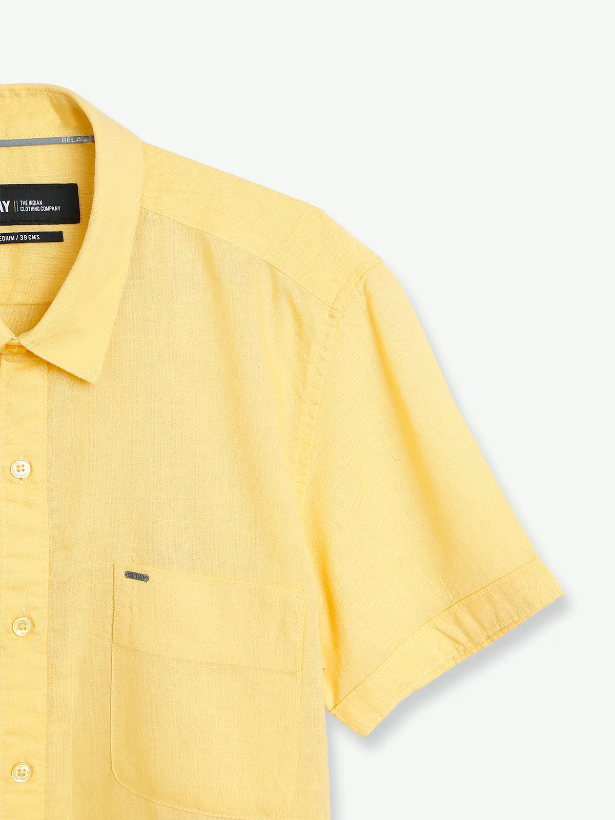 Relay plain yellow cotton shirt