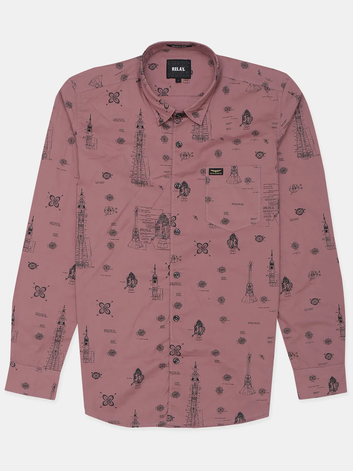 Relay presented onion pink shade printed shirt