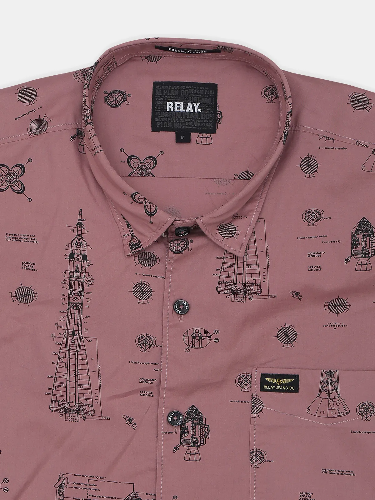 Relay presented onion pink shade printed shirt