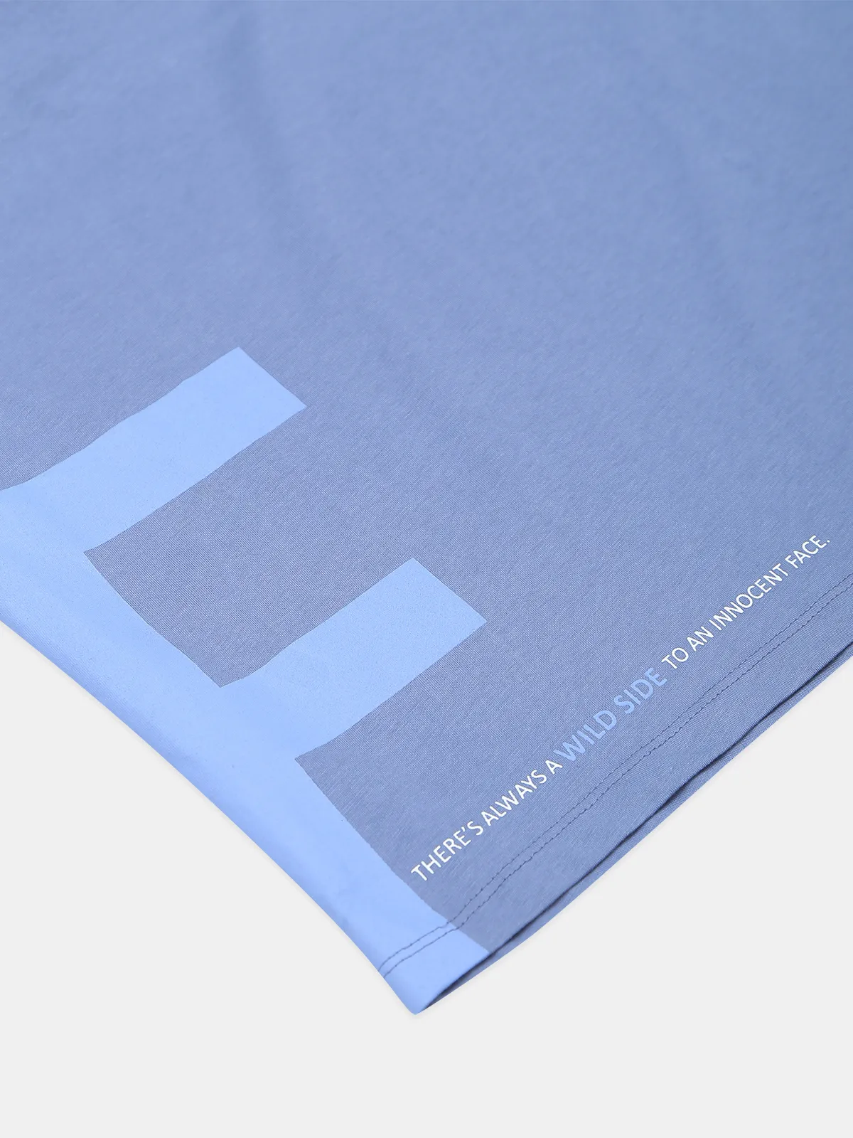 Rex Straut light blue cotton printed t shirt