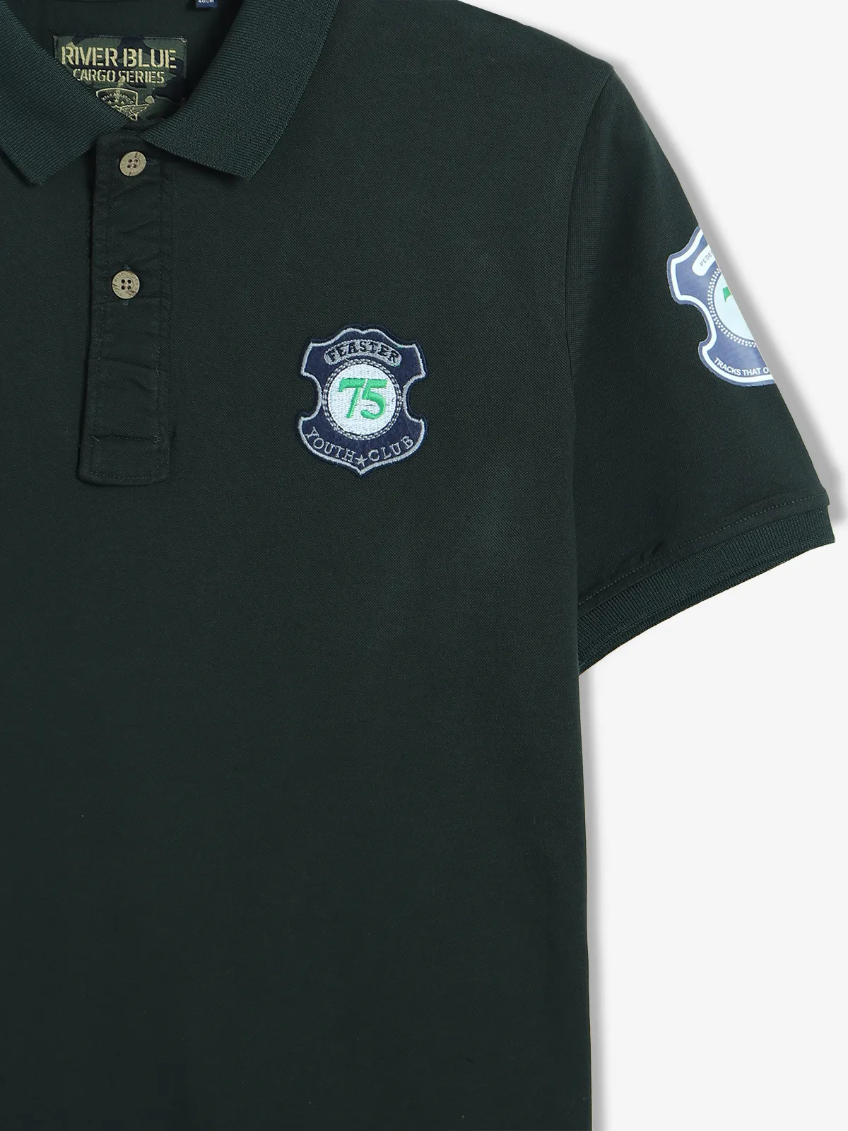 RIVER BLUE bottle green polo t-shirt