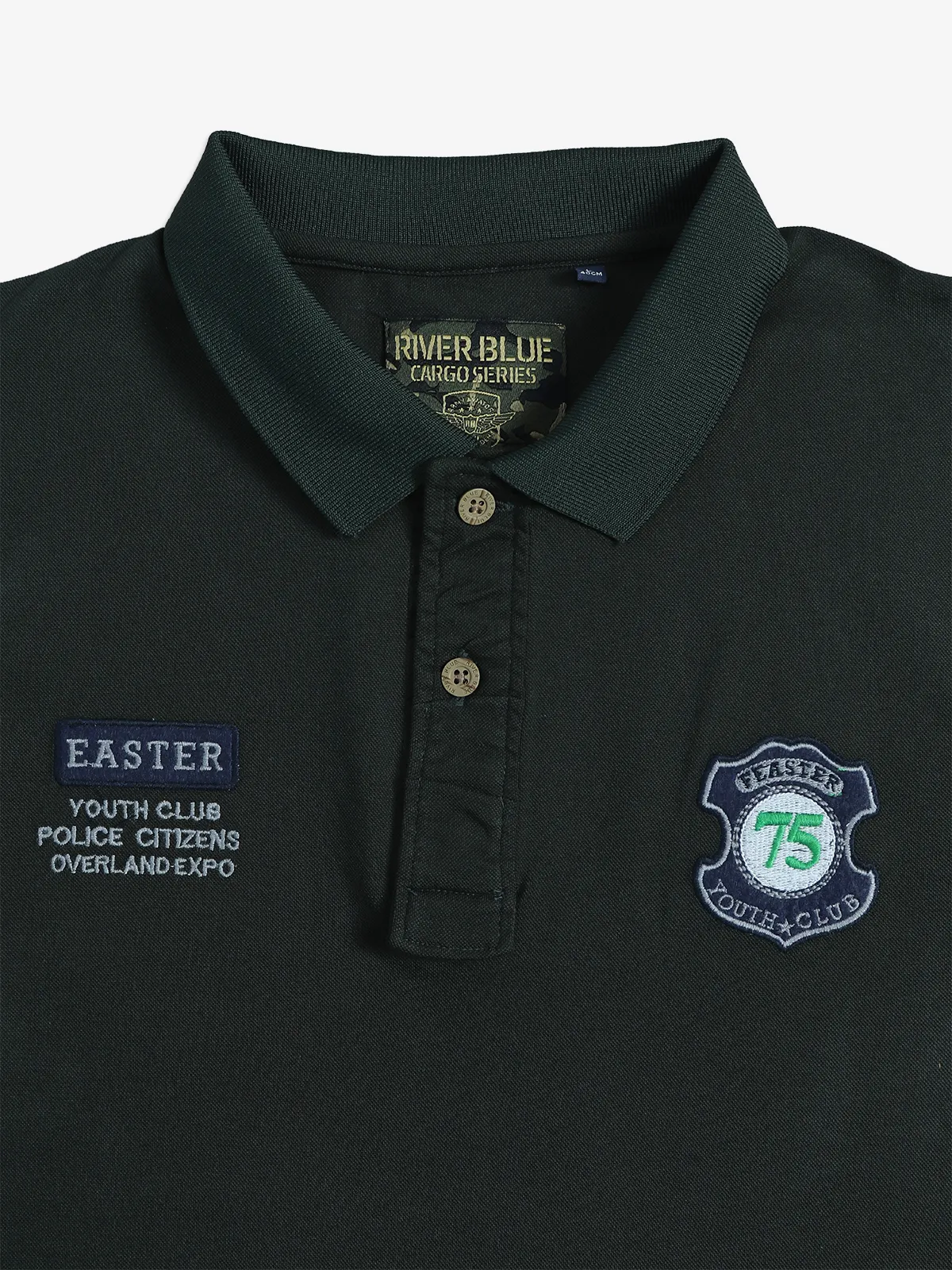 RIVER BLUE bottle green polo t-shirt