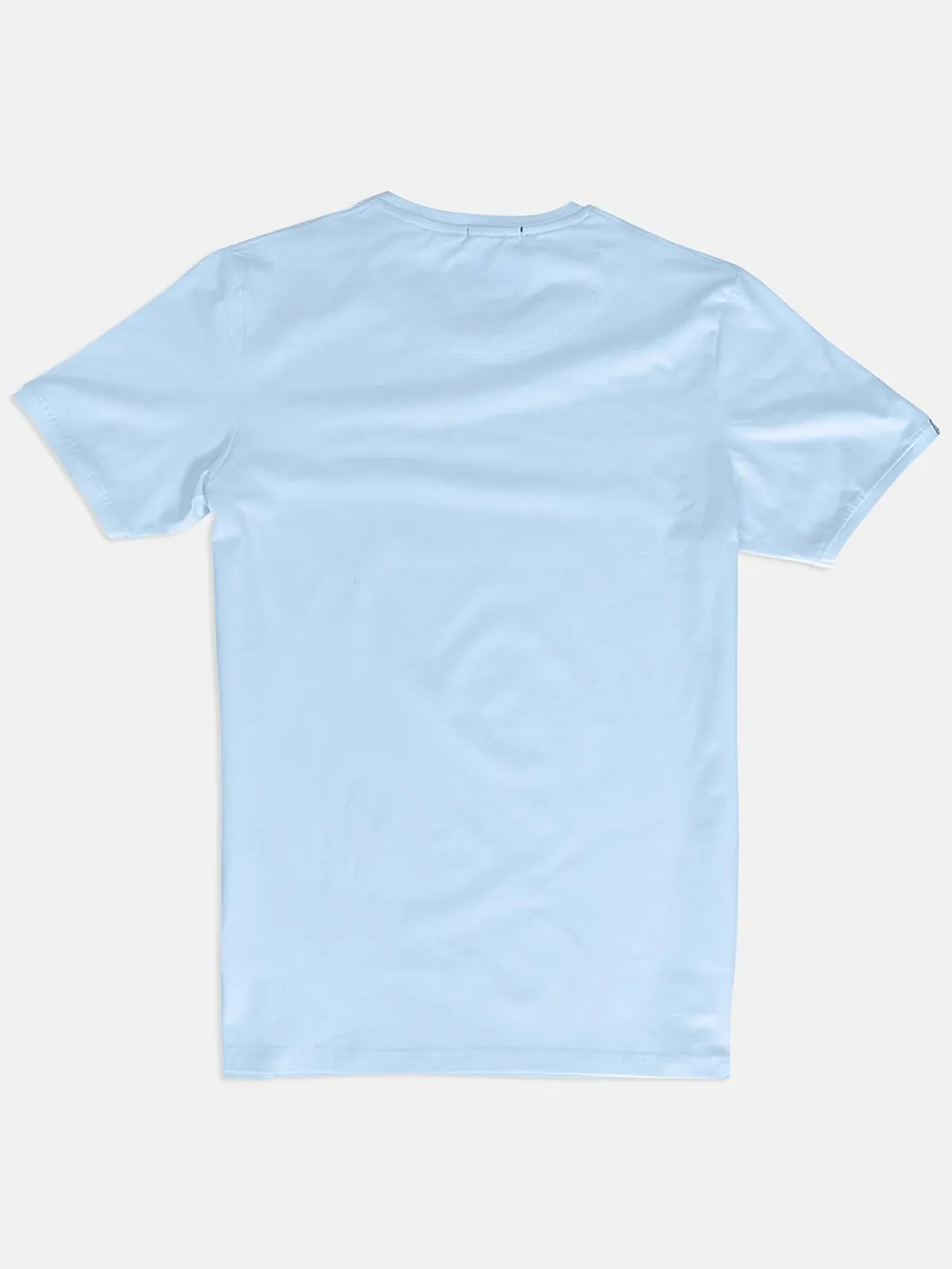 River Blue casual wear sky blue solid t-shirt