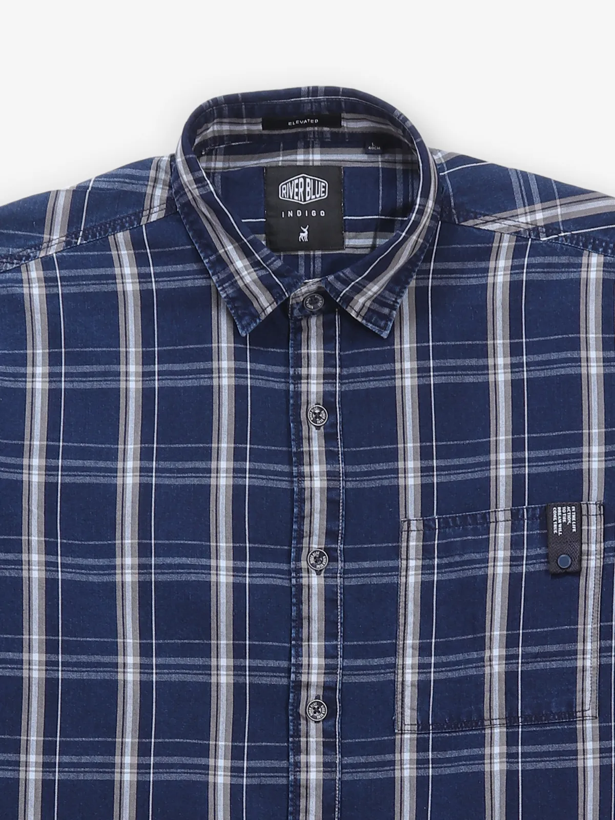 RIVER BLUE checks indigo blue shirt