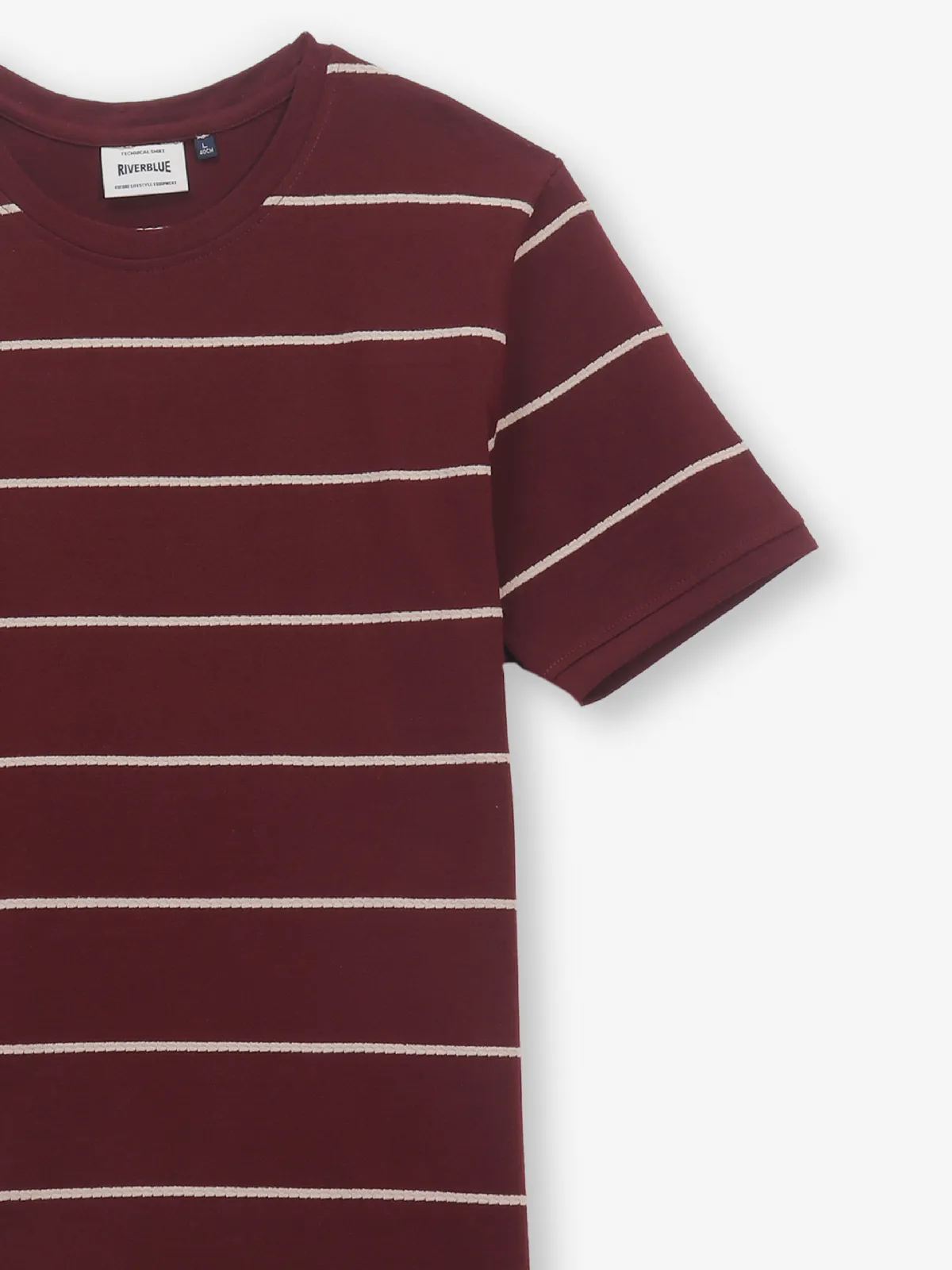 RIVER BLUE cotton maroon slim fit men t-shirt