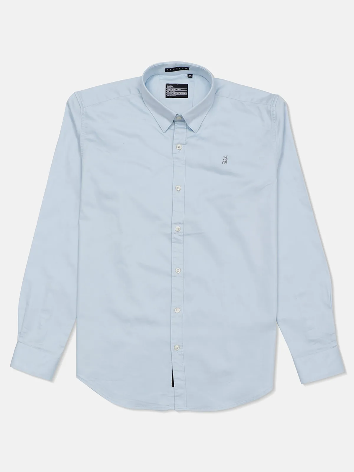 River Blue cotton sky blue solid casual shirt