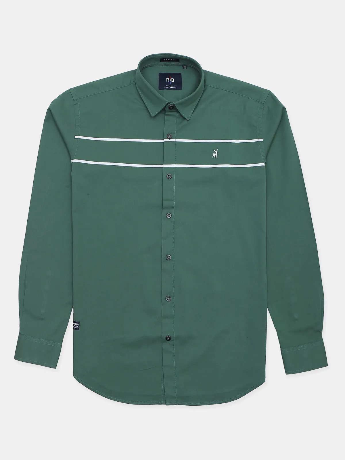 River Blue green casual wear cotton shirt for mens