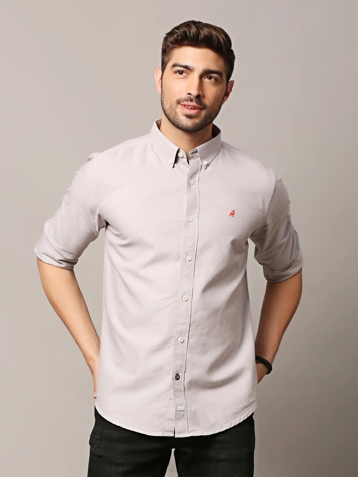 River Blue grey plain shirt