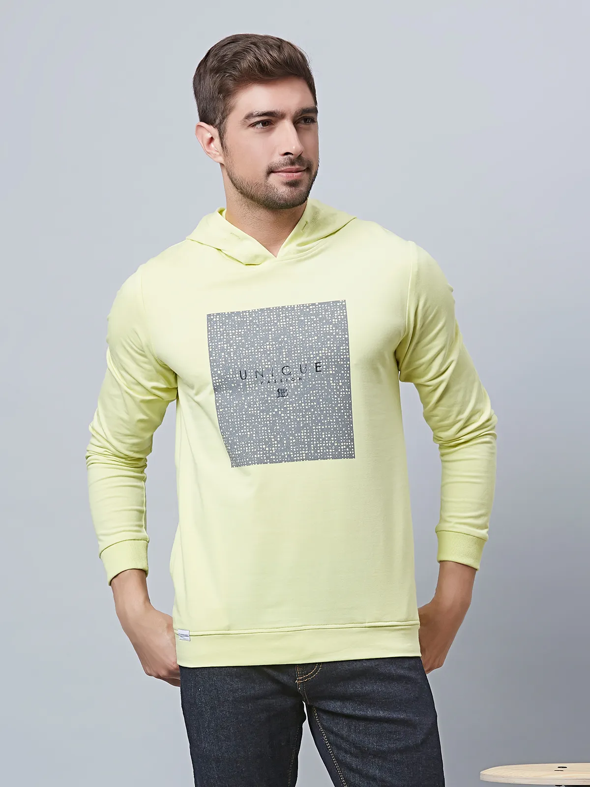 River Blue light green hooded t shirt