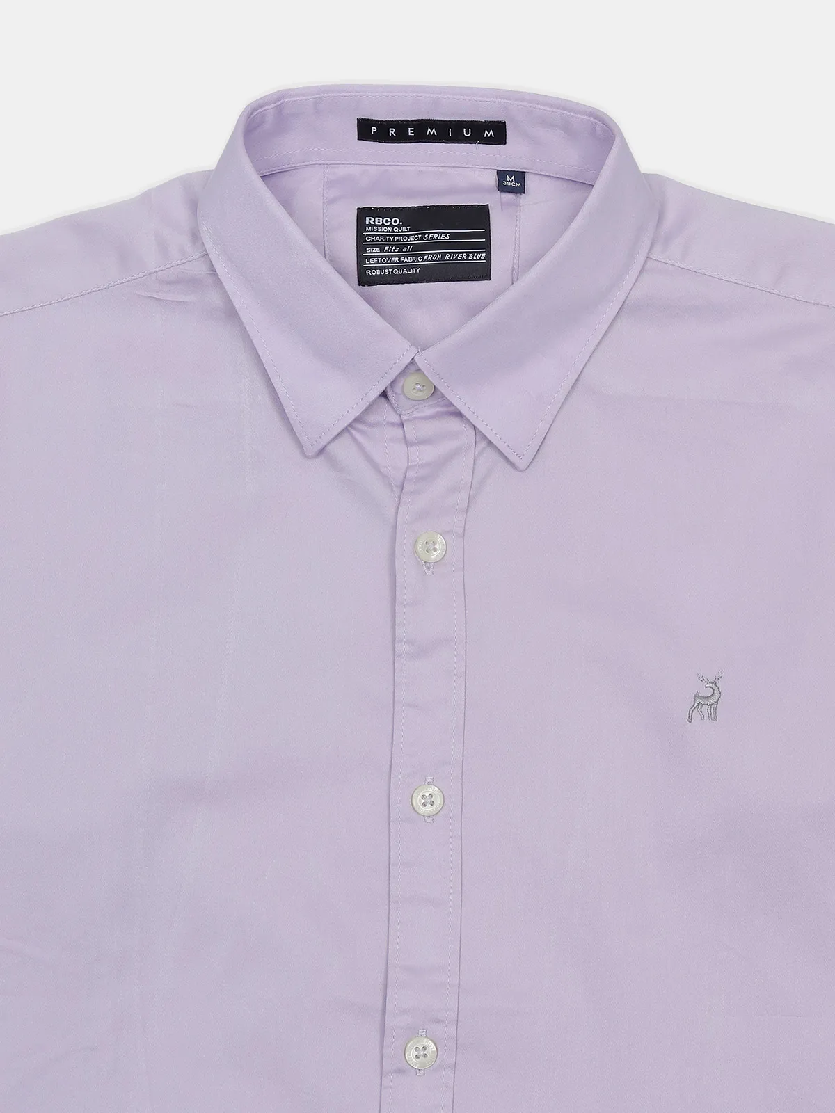 River Blue lilac purple cotton casual shirt