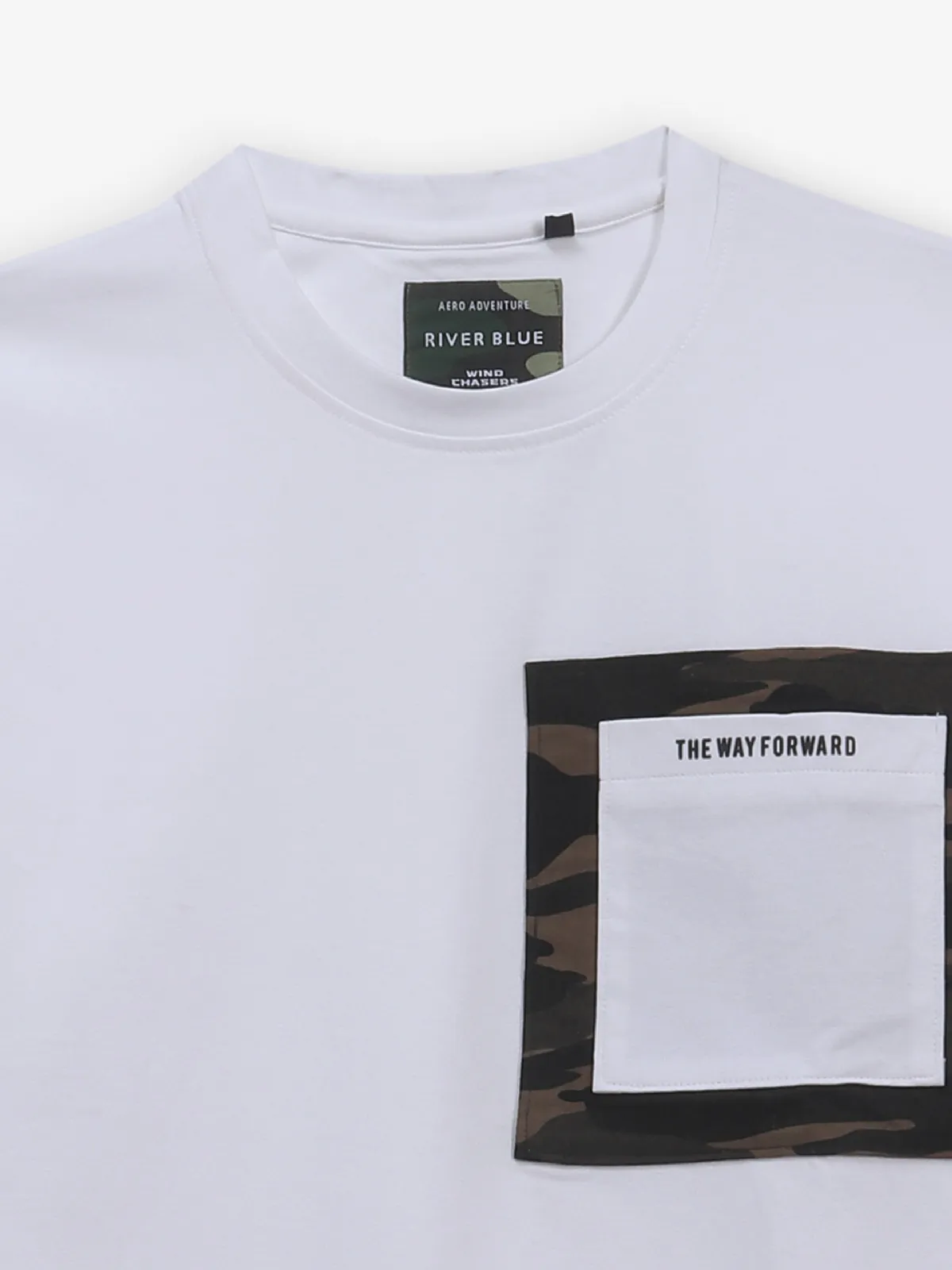 RIVER BLUE men cotton t-shirt in white