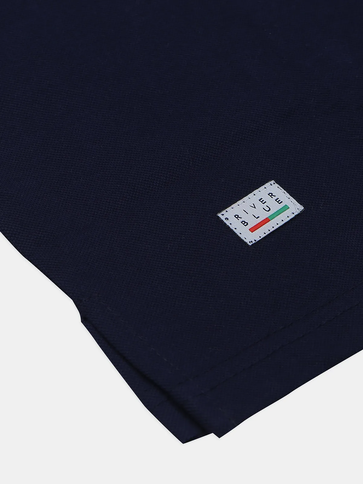 River Blue navy plain cotton silm fit t shirt