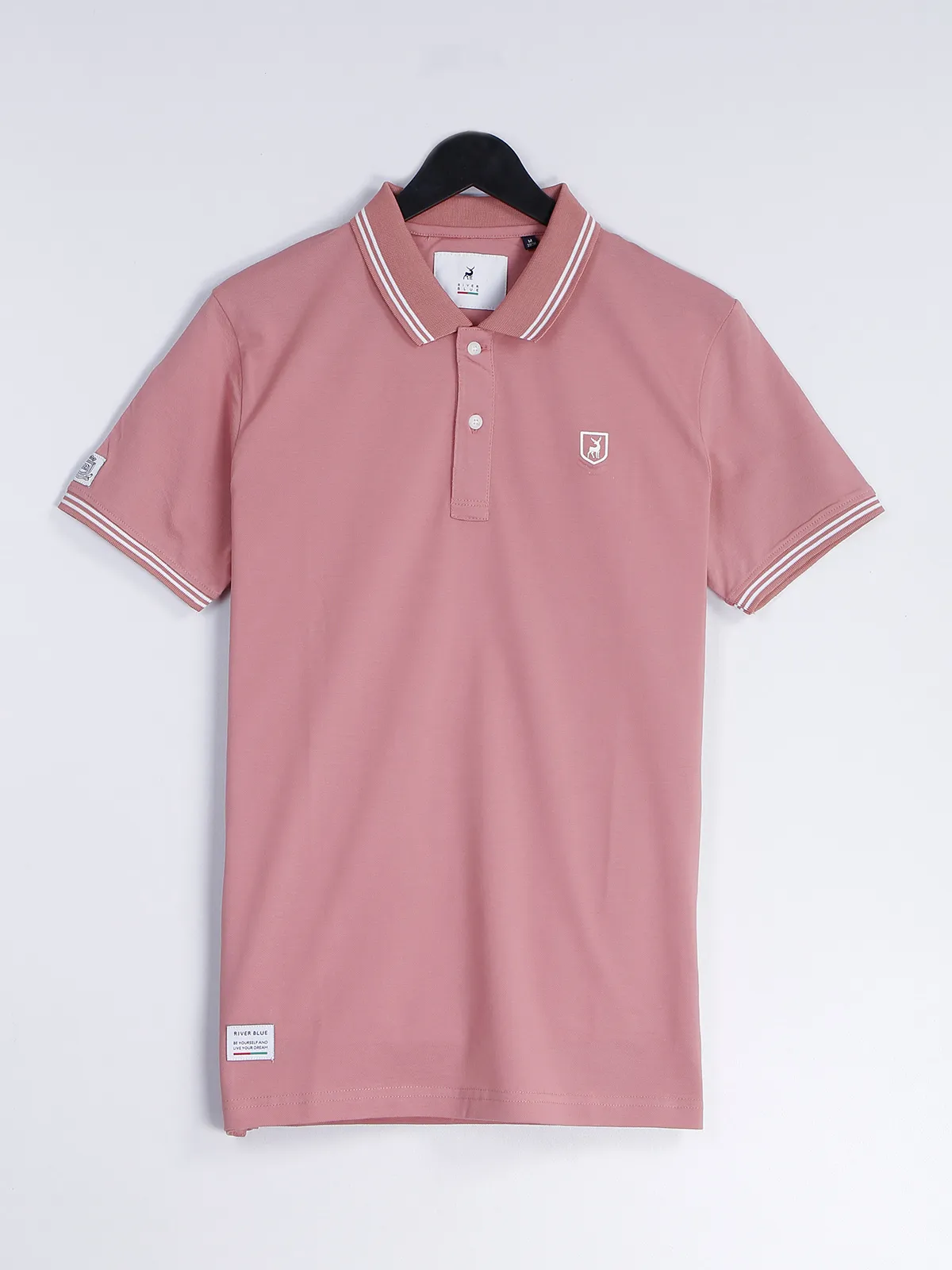 River Blue onion pink cotton plain t shirt