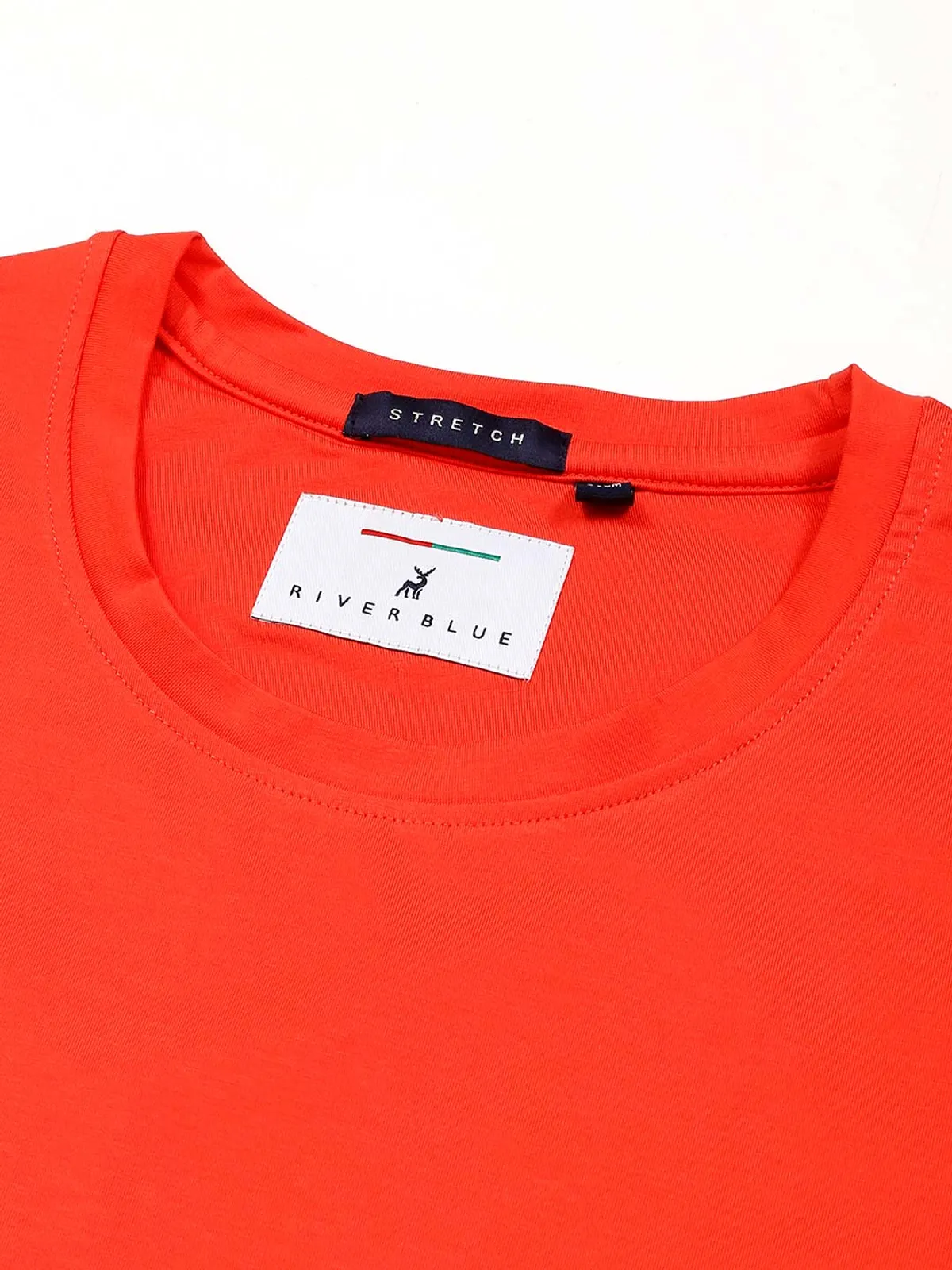 River Blue orange solid casual t-shirt