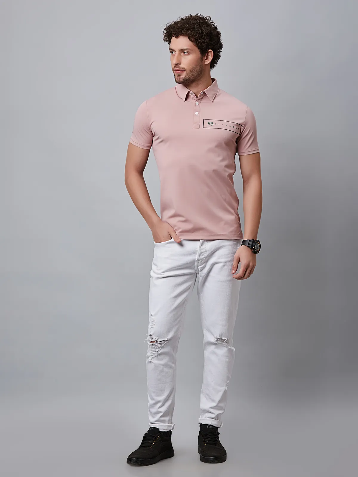 River Blue pink polo t shirt