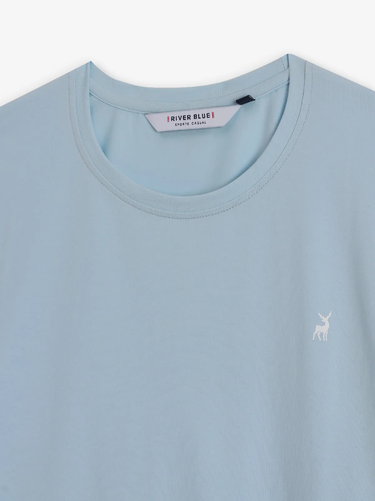 RIVER BLUE sky blue palin cotton t-shirt