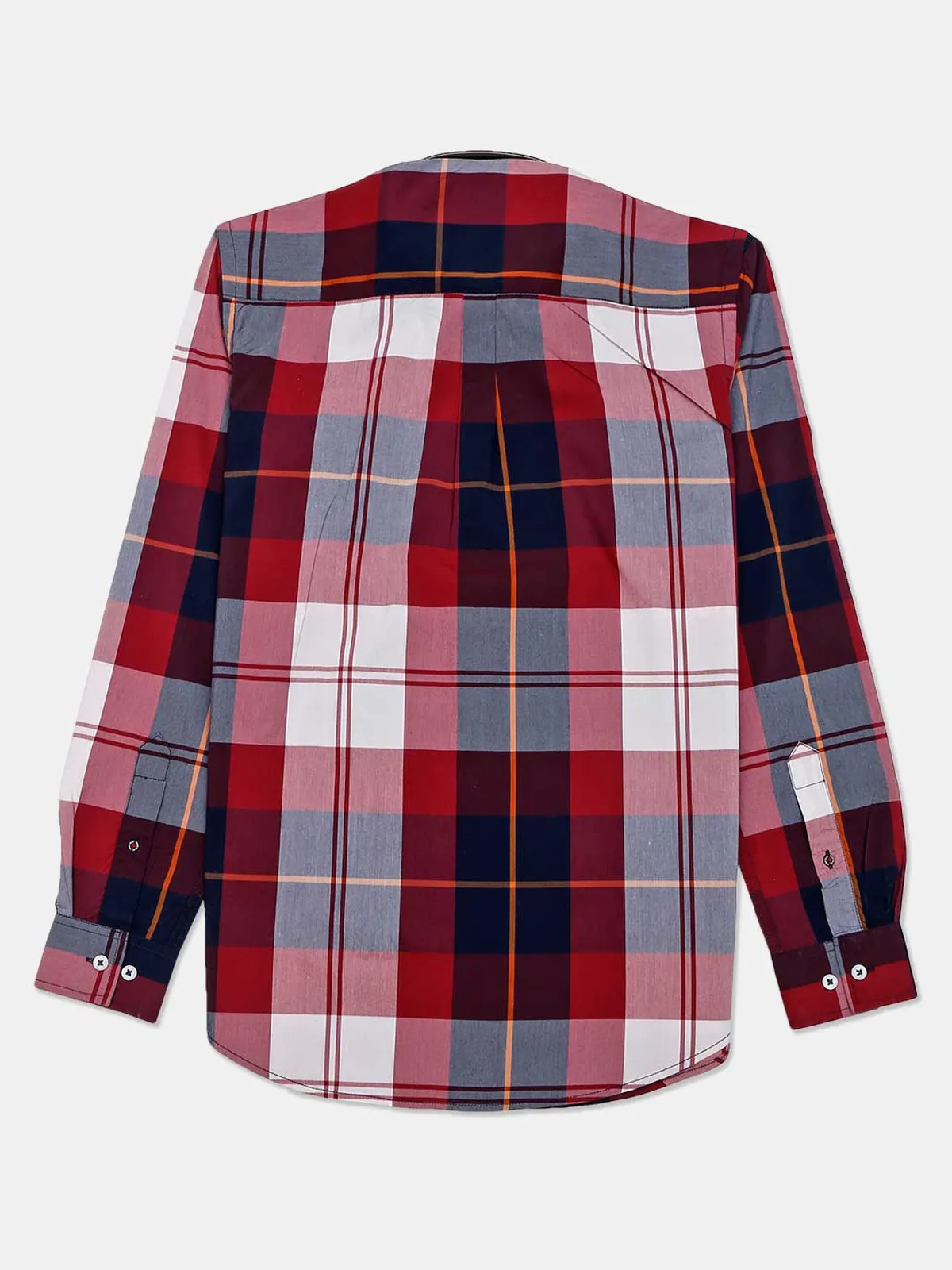 River Blue slim collar maroon checks casual shirt