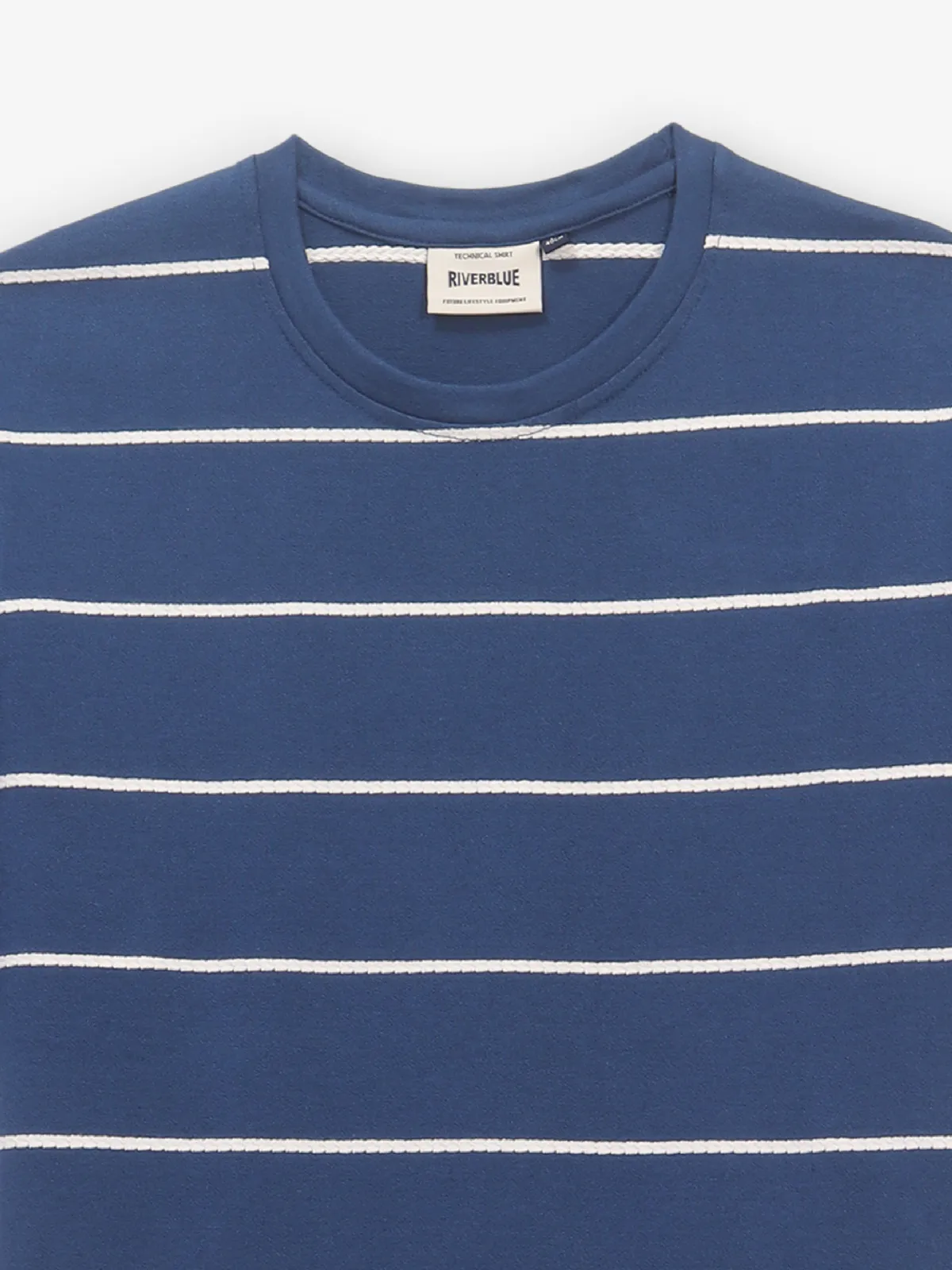 RIVER BLUE striped blue cotton t-shirt