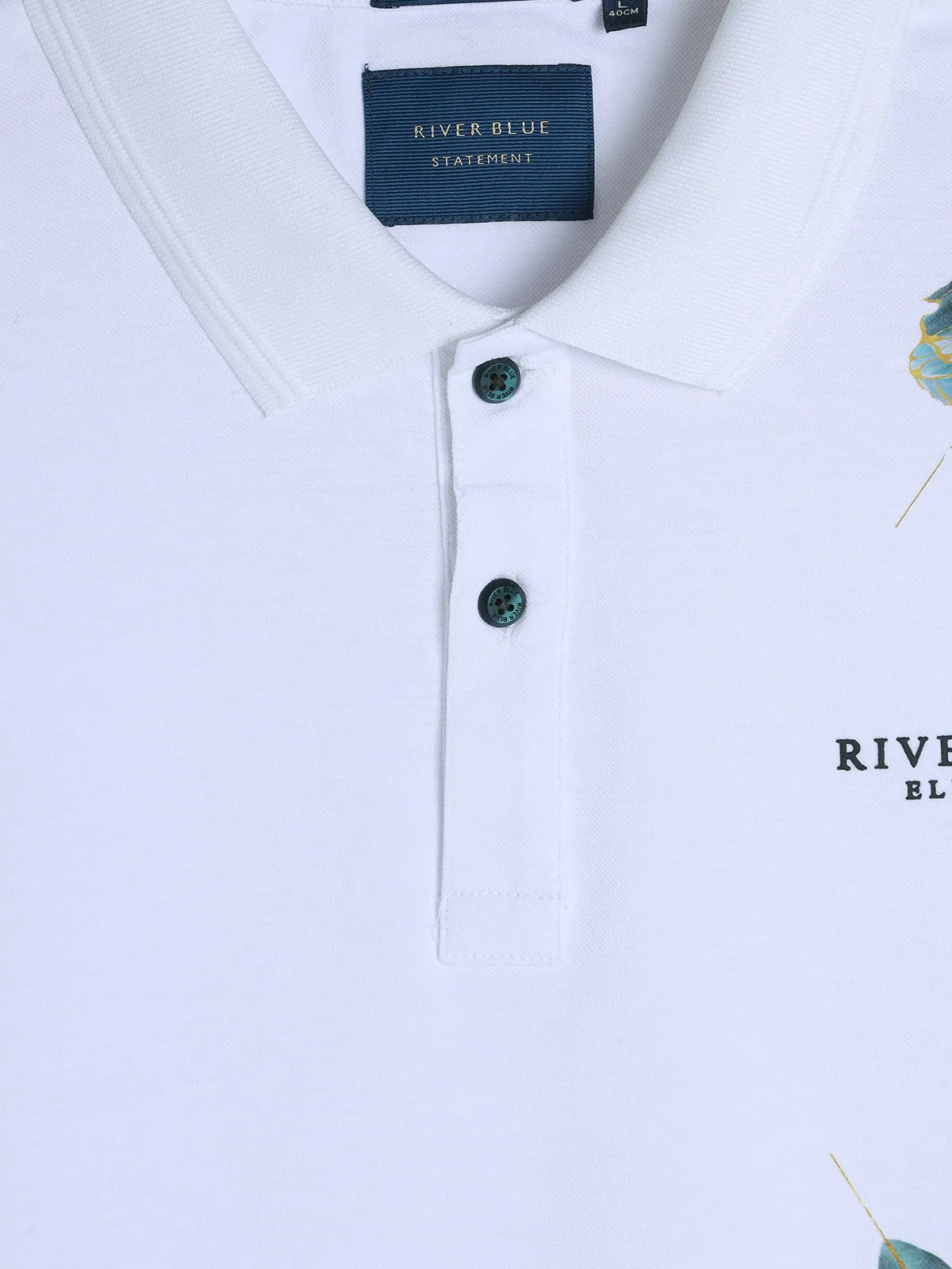 RIVER BLUE white cotton printed casual t-shirt