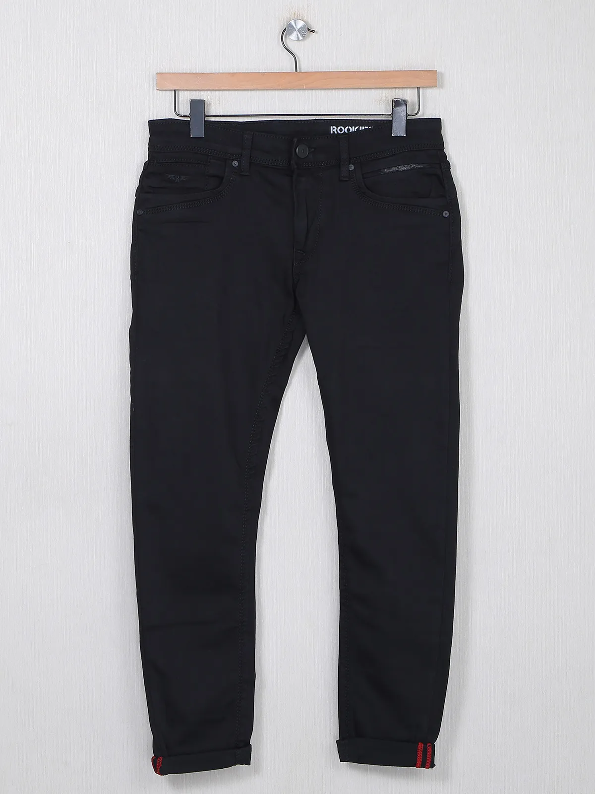 Rookies black denim jeans for men