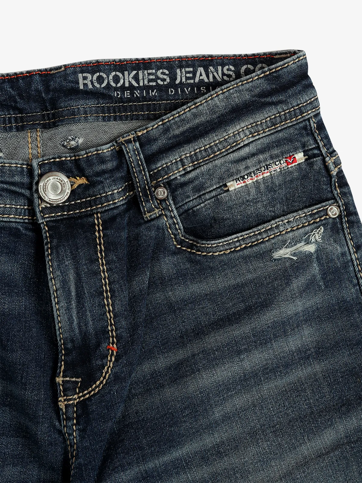 ROOKIES blue denim ripped jeans